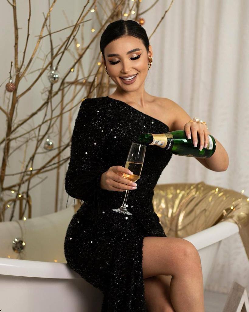 Black Sequin Off-Shoulder Dress