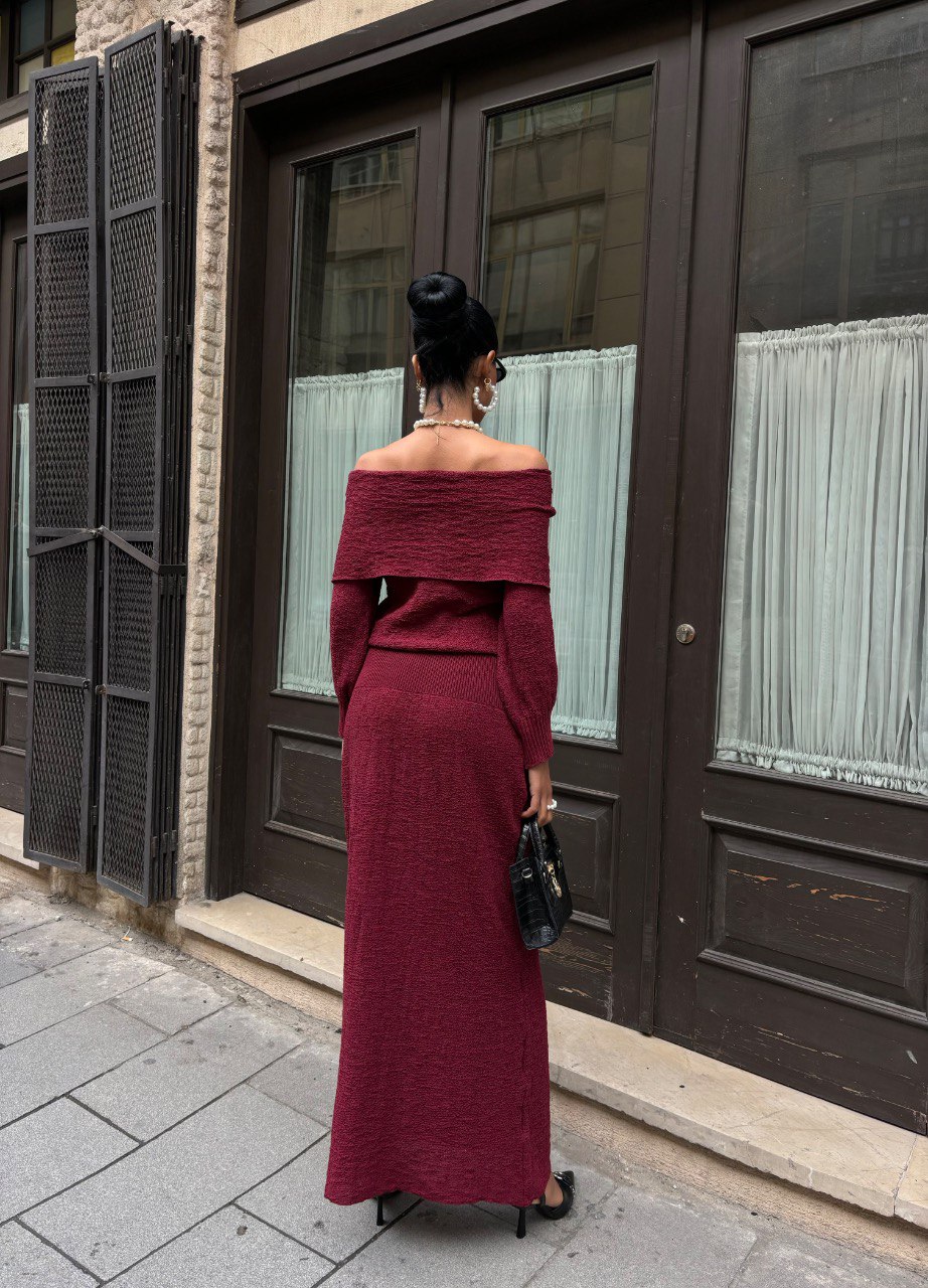 Elegant Burgundy Two-Piece Set