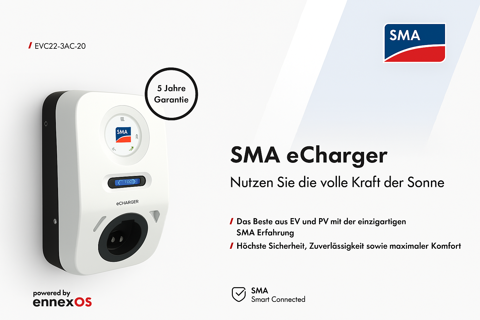 SMA eCHARGER 22kW, T2 Buchse LAN WLAN