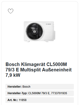 Bosch Klimagerät CL5000M 79/3 E