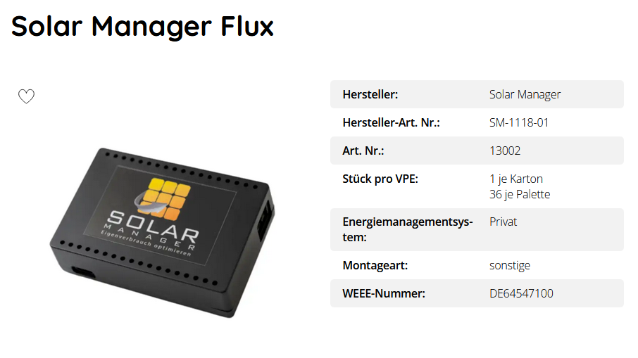 Solar Manager Flux