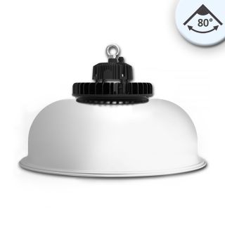 LED Hallenleuchte FL 120W, Alu-Reflektor, 80°, IP65, 1-10V dimmbar, kaltweiß