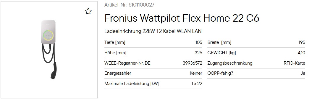 Fronius Wattpilot Flex Home 22 C6