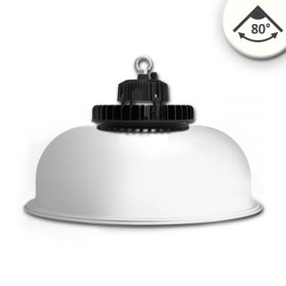 LED Hallenleuchte FL 120W, Alu-Reflektor, 80°, IP65, 1-10V dimmbar, neutralweiß
