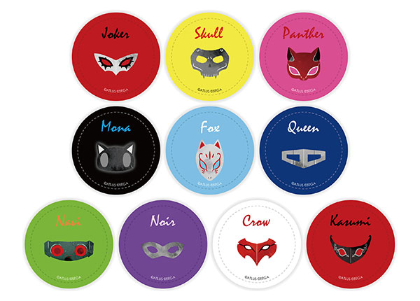 AquaRelle Persona 5 Royal Synthetic Leather Tin Badge Full set of 10