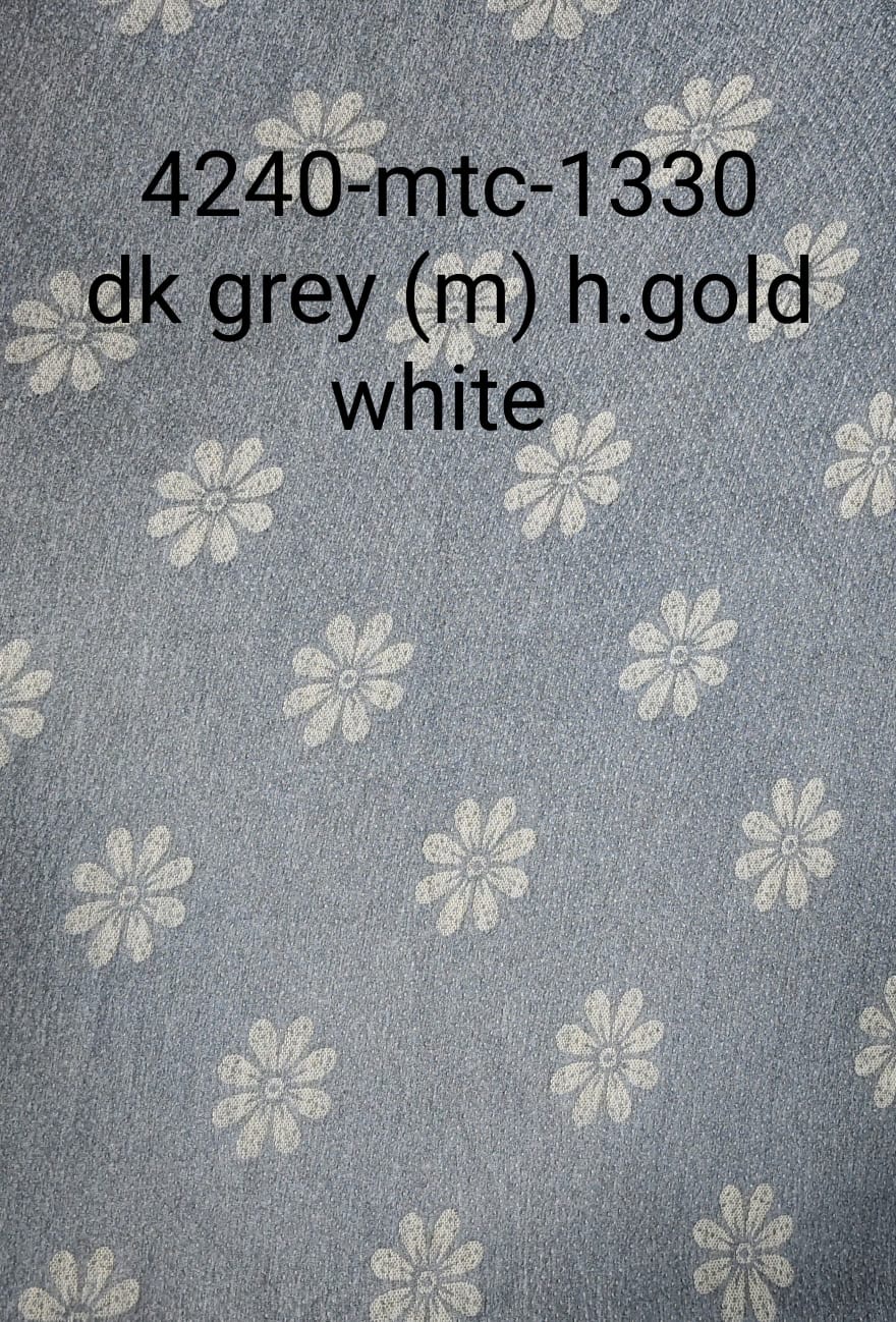 Dark Grey Floral Pattern Fabric
