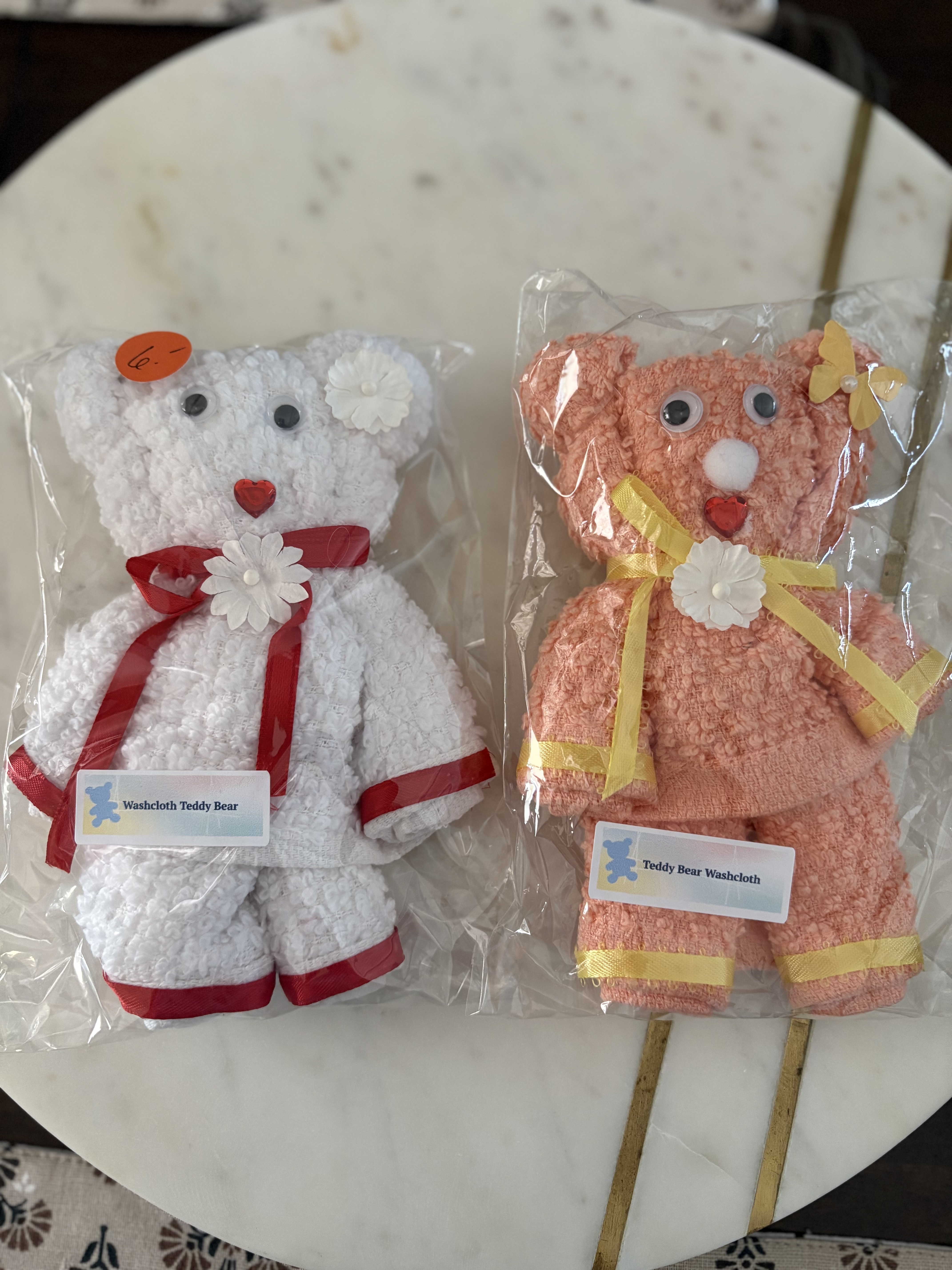 Handmade Wash cloth Teddy Bears  
