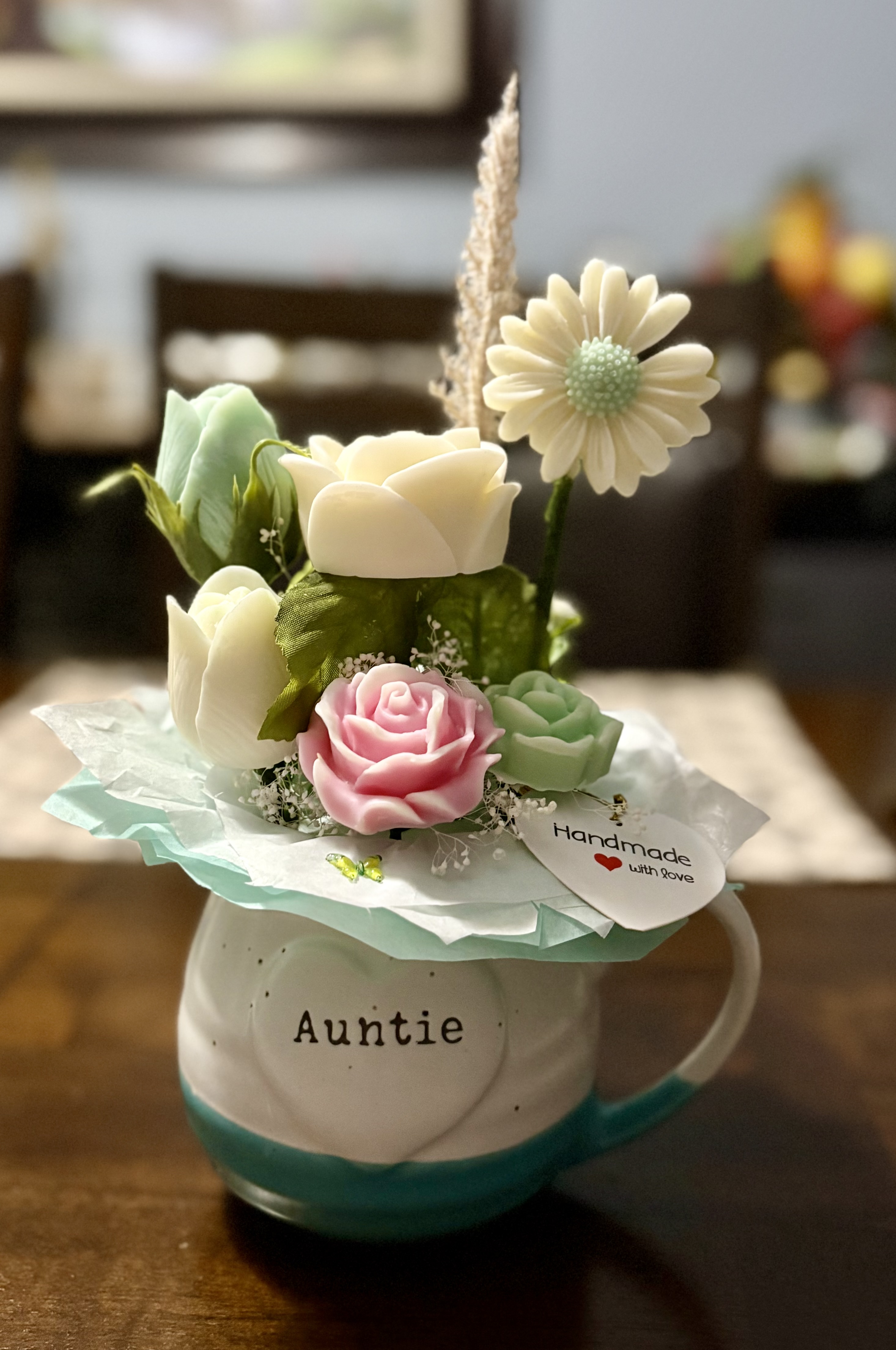 Handmade Auntie Floral Mug Arrangement