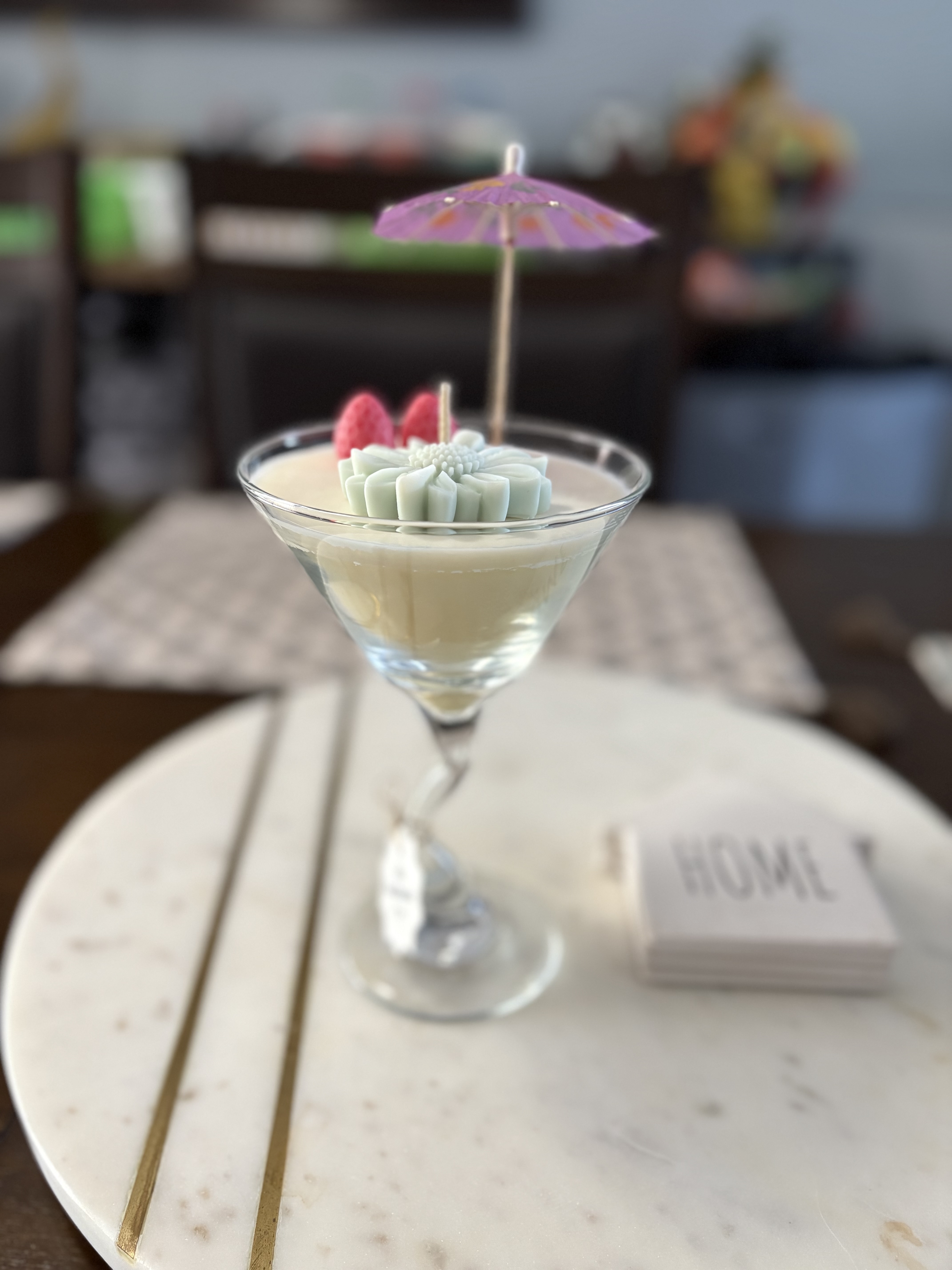 Scented candle in Martini Glass
