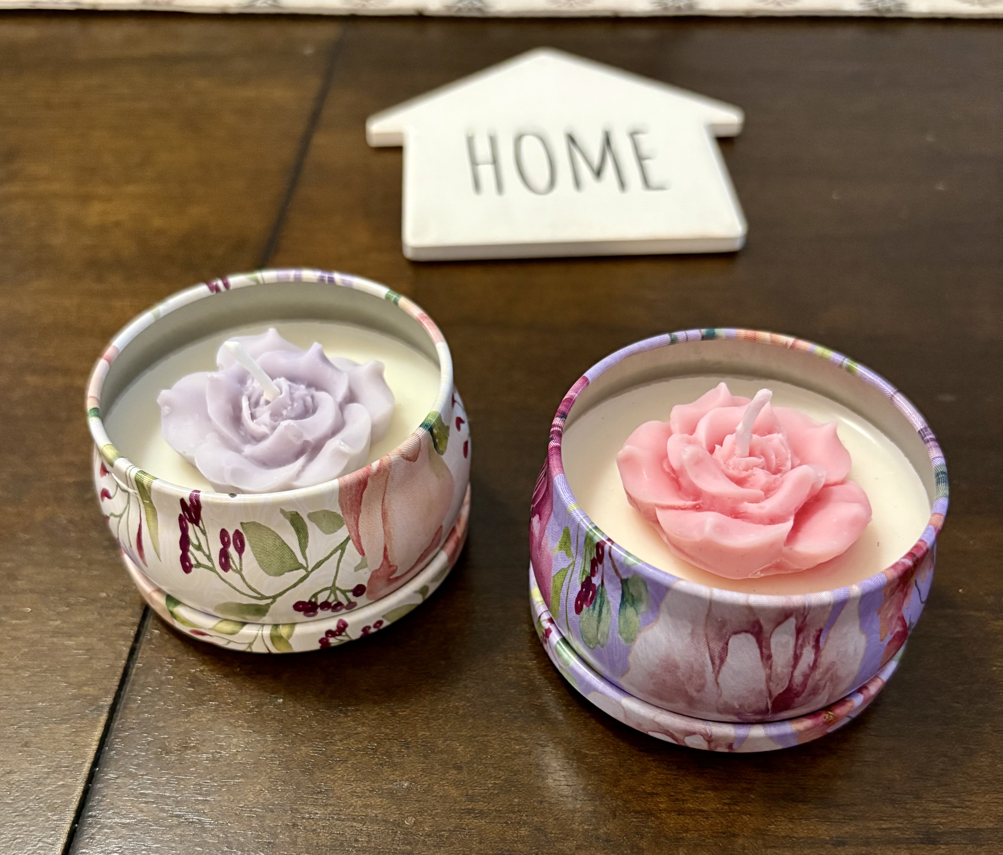 Floral Scented Tin Candles