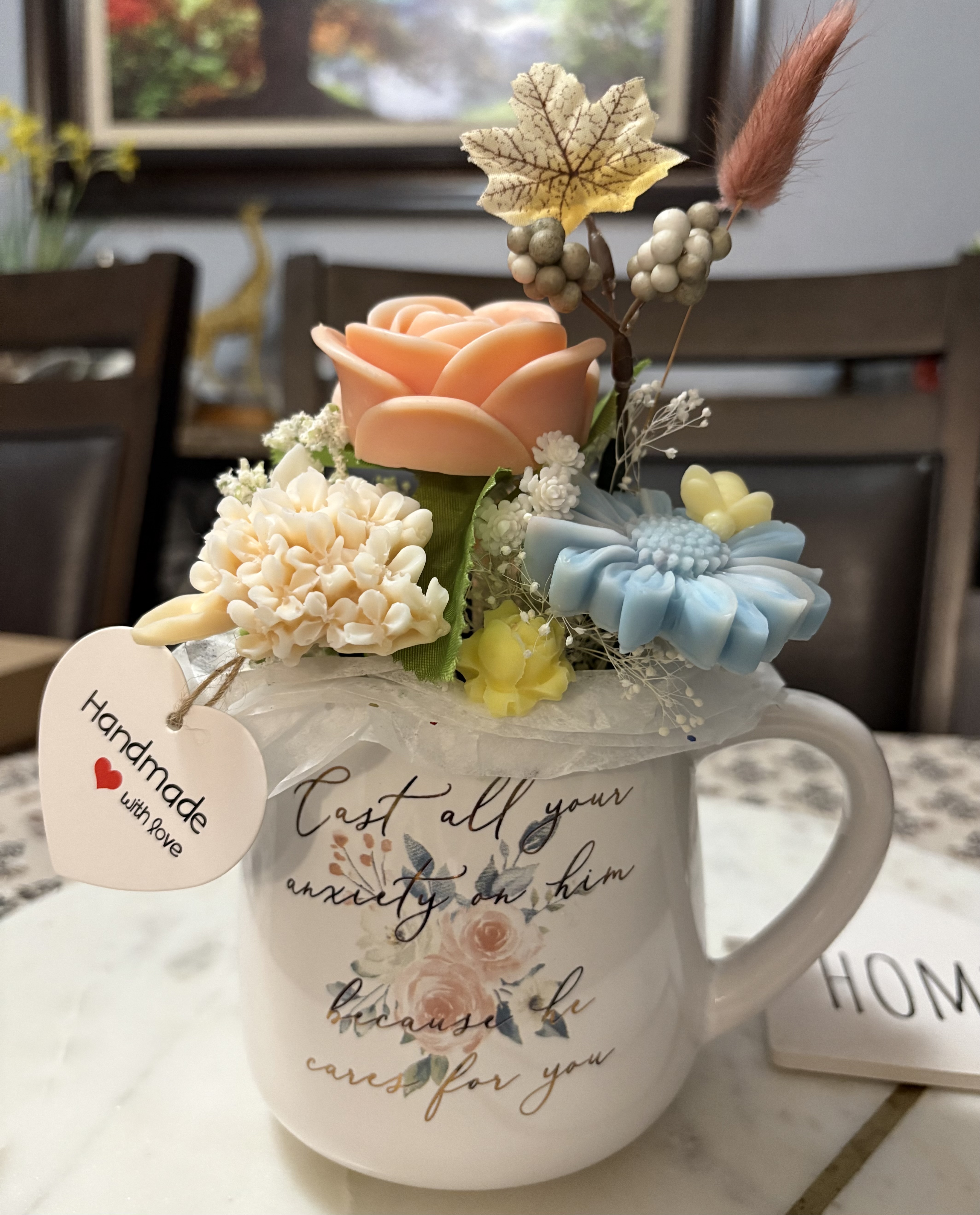 Handmade wax melt Floral Mug Arrangement