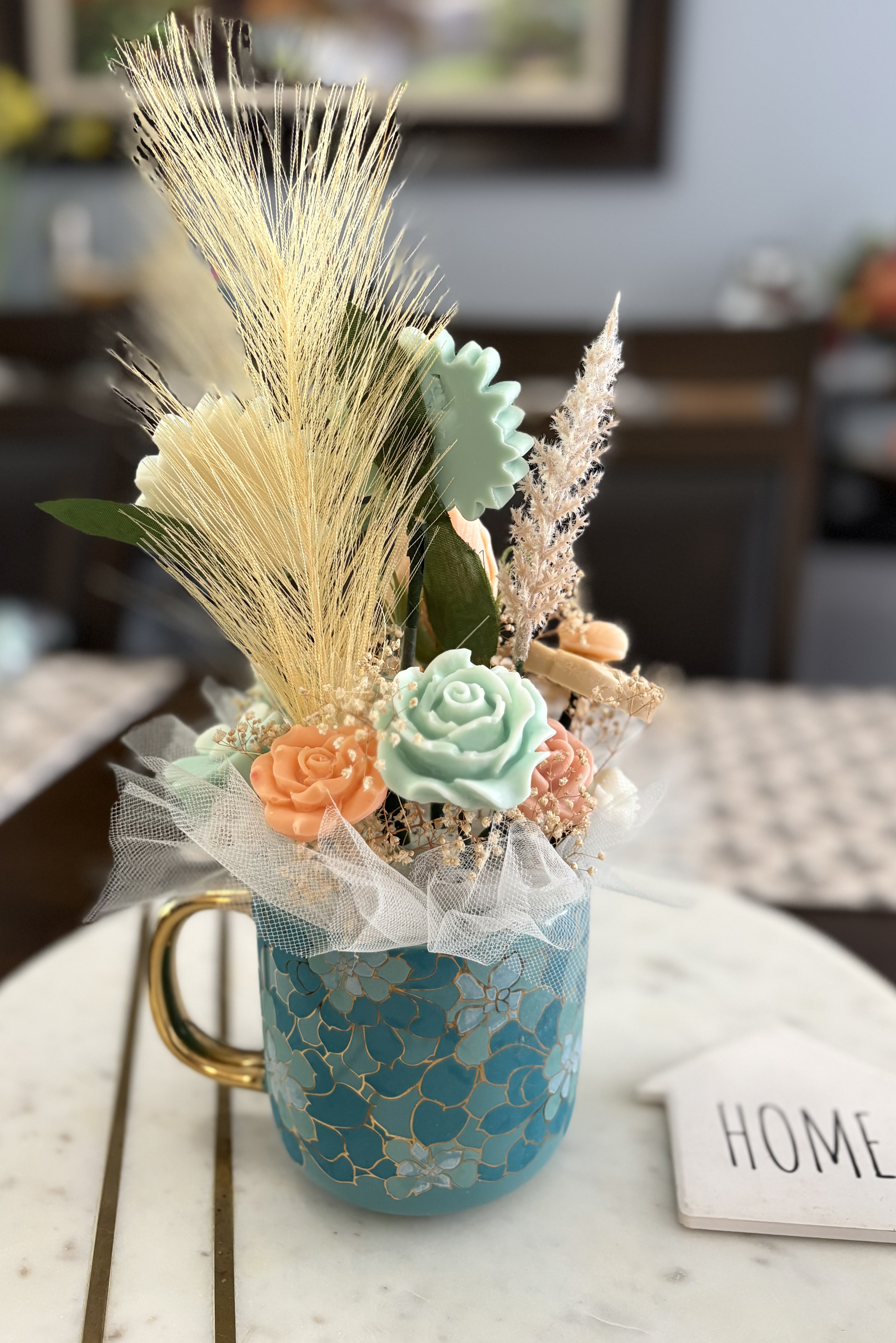  Rose scented candle wax Melts Floral arrangement 