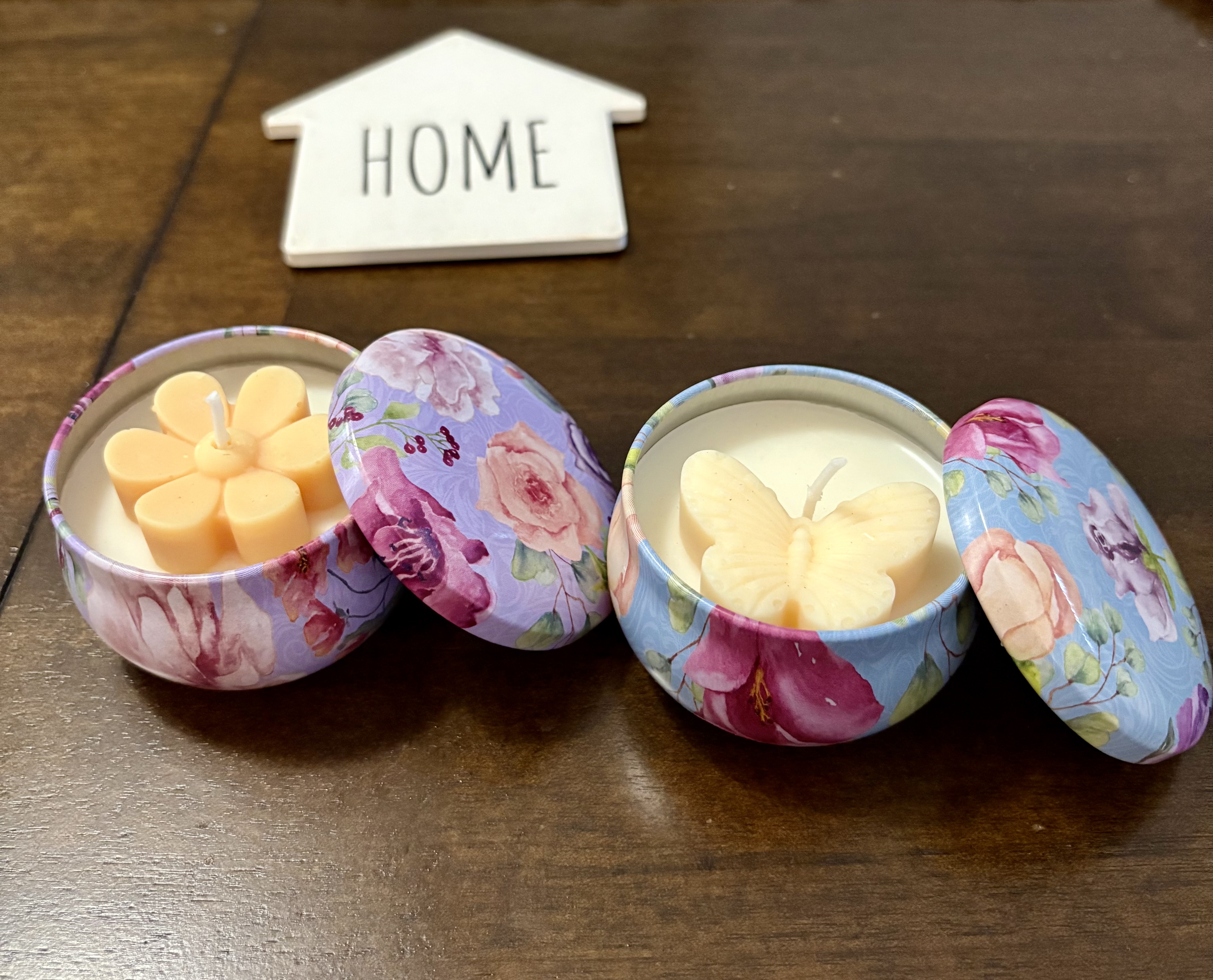 Floral Scented Tin Candles