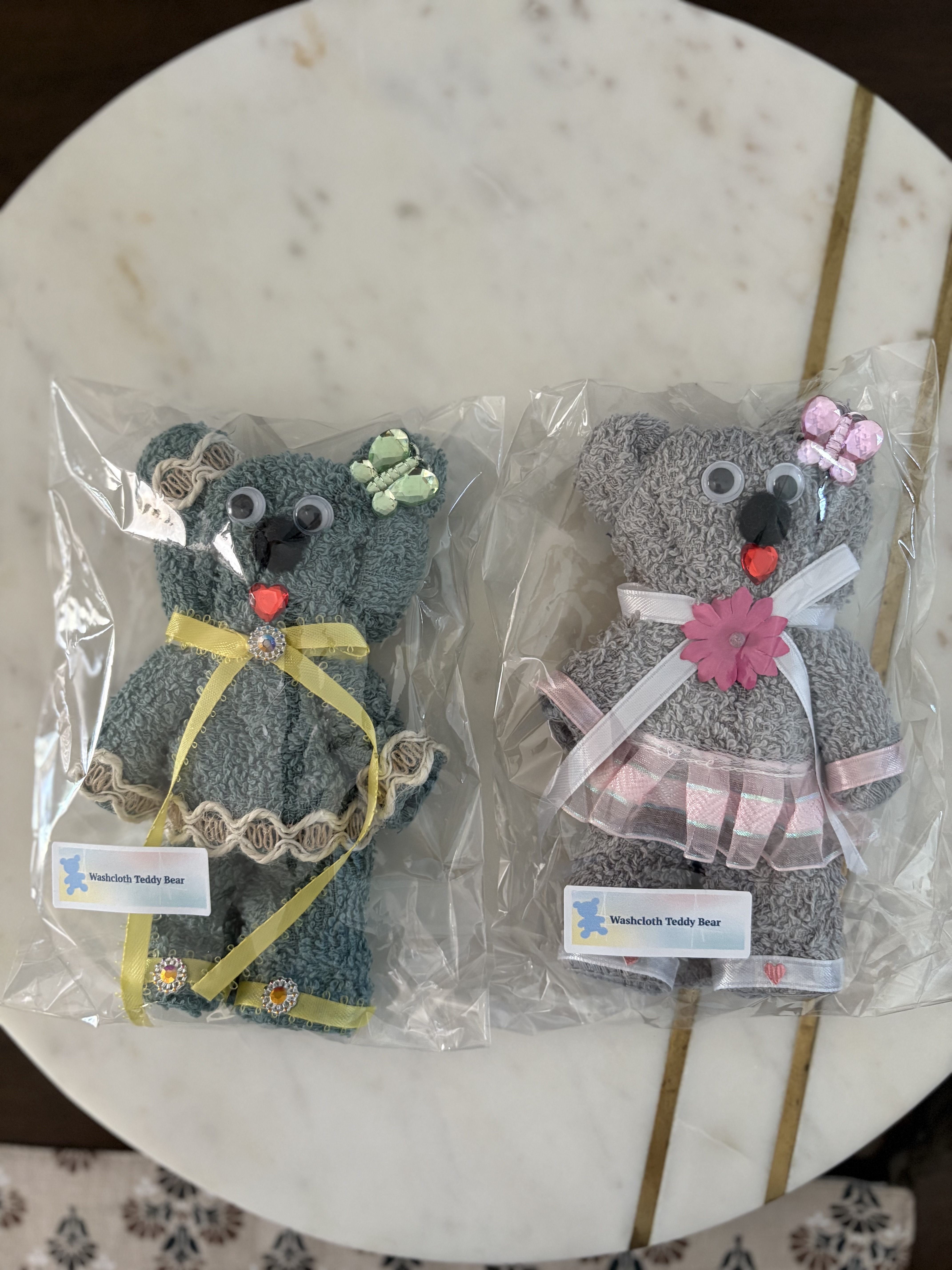 Handmade Wash cloth Teddy Bears  