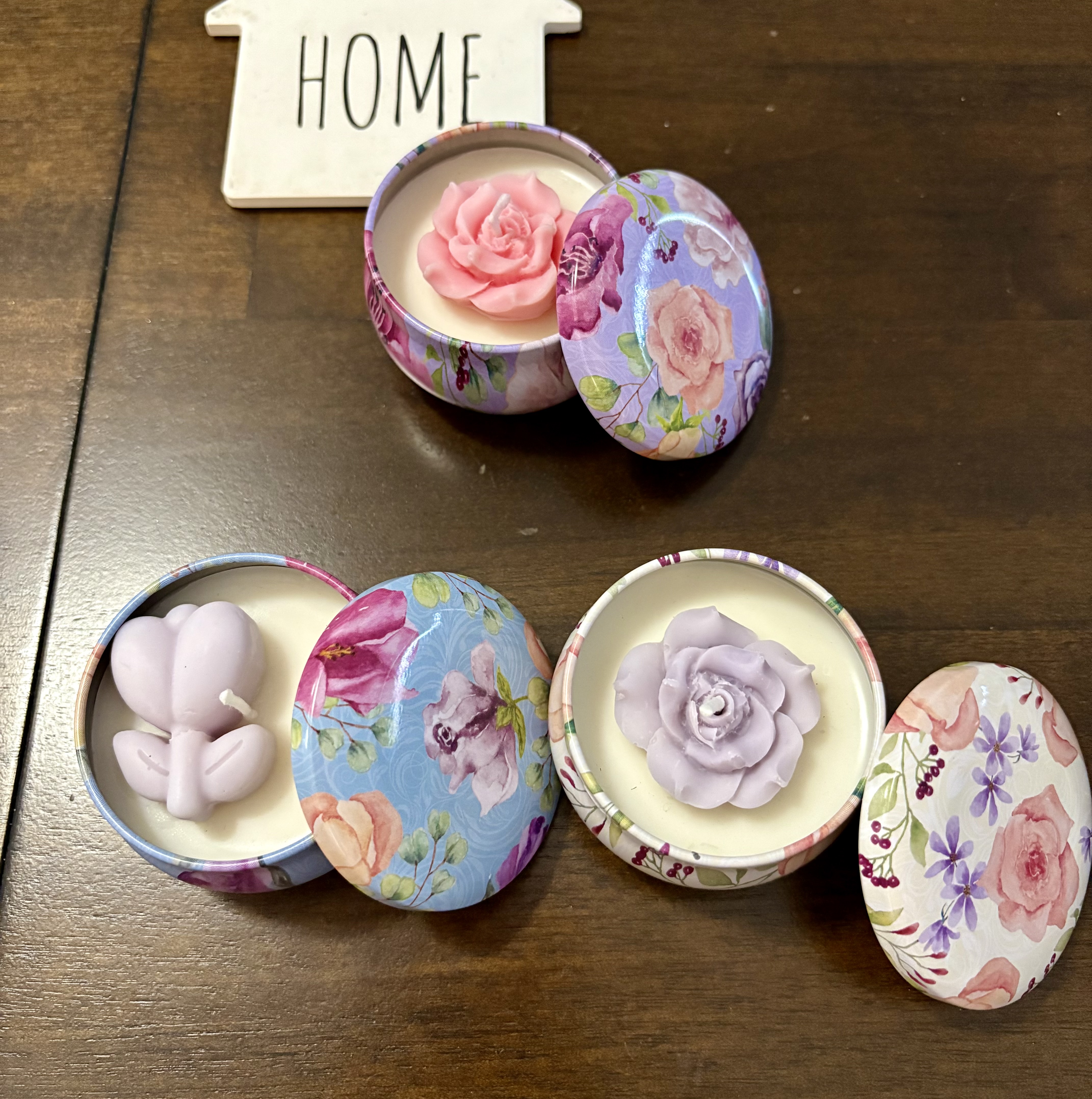 Floral Scented Tin Candles