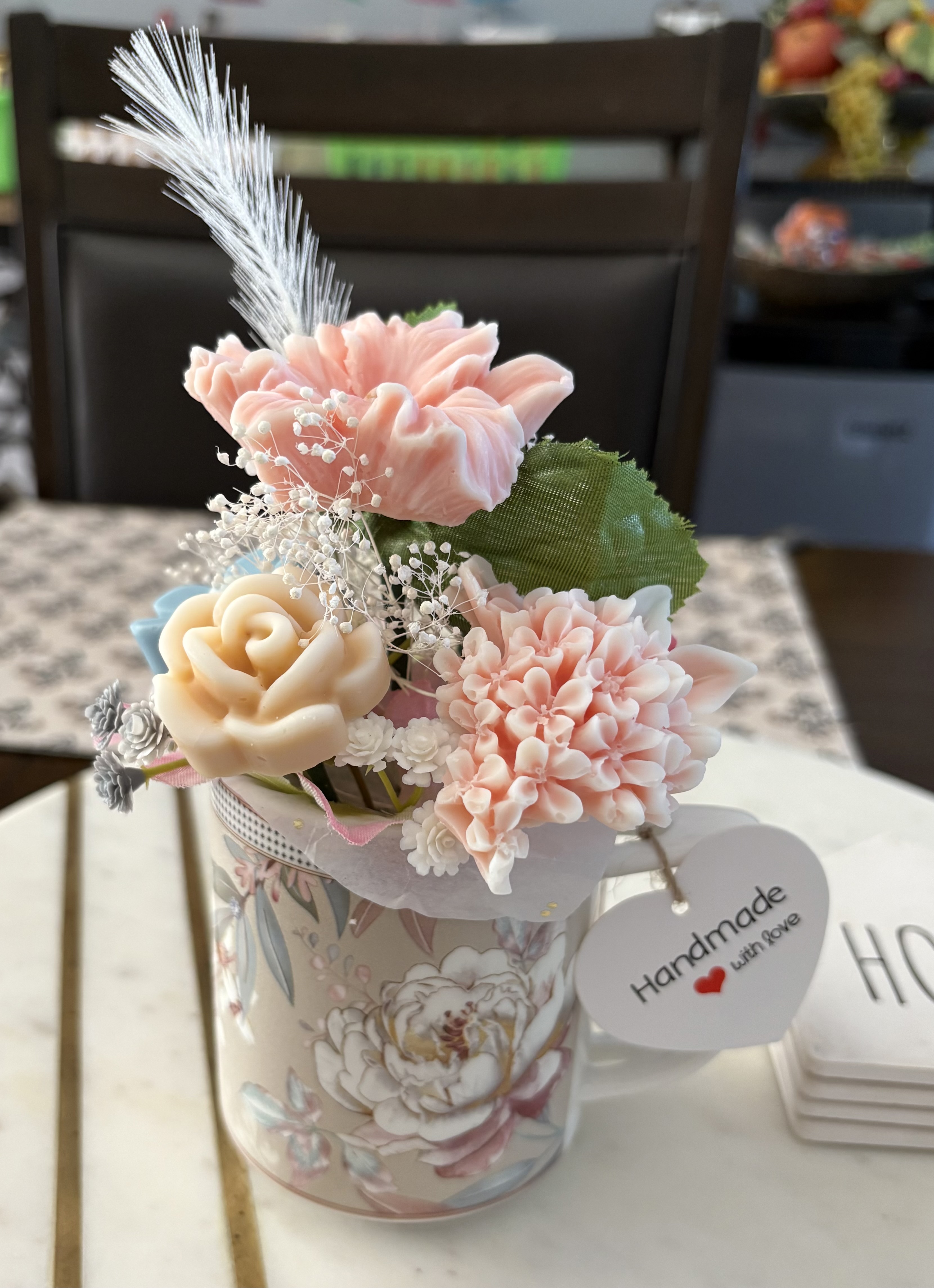 Handmade Flower Bouquet in Decorative cup