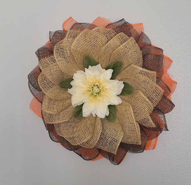 Burlap Flower Wall Decor / Wreath