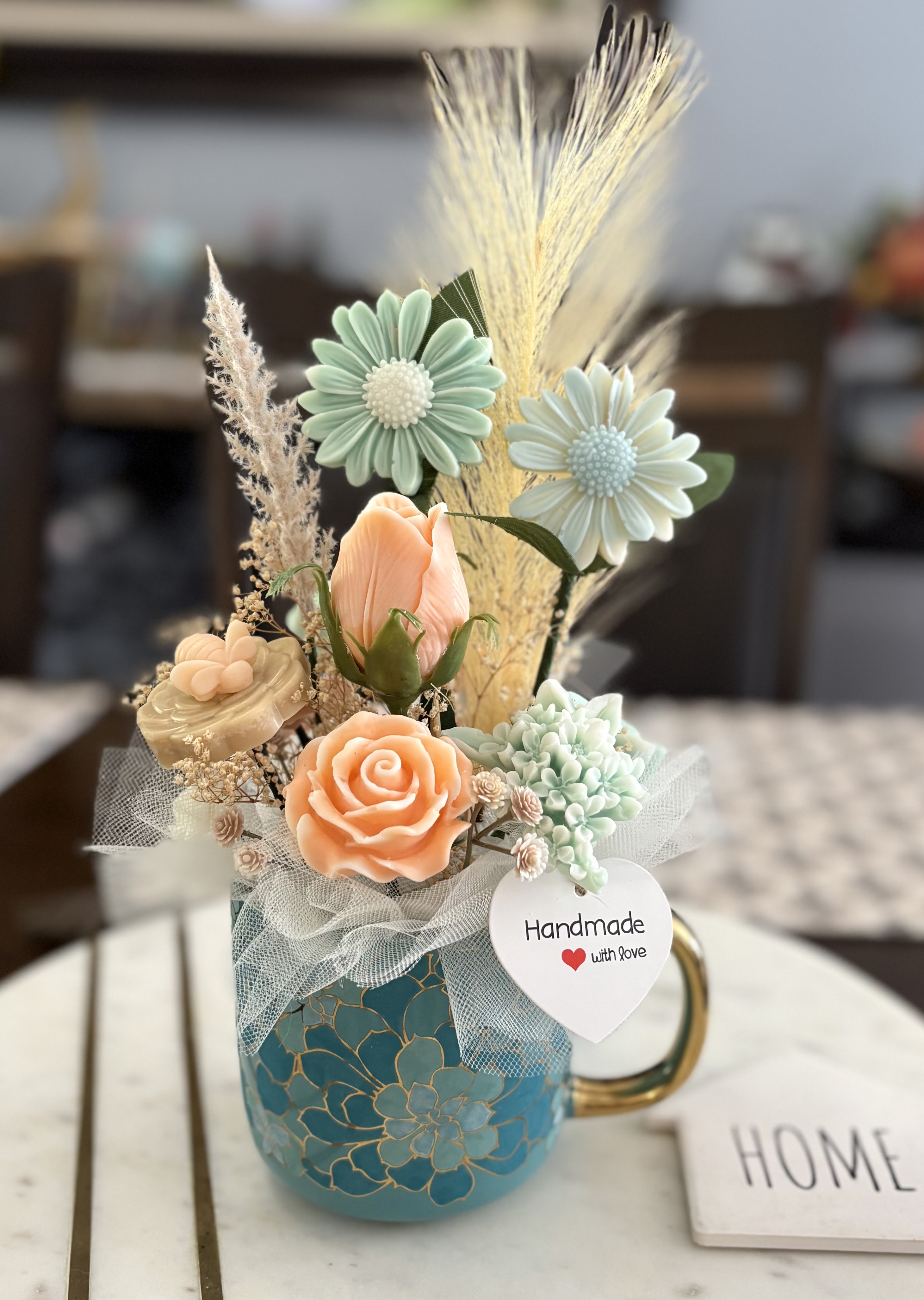  Rose scented candle wax Melts Floral arrangement 