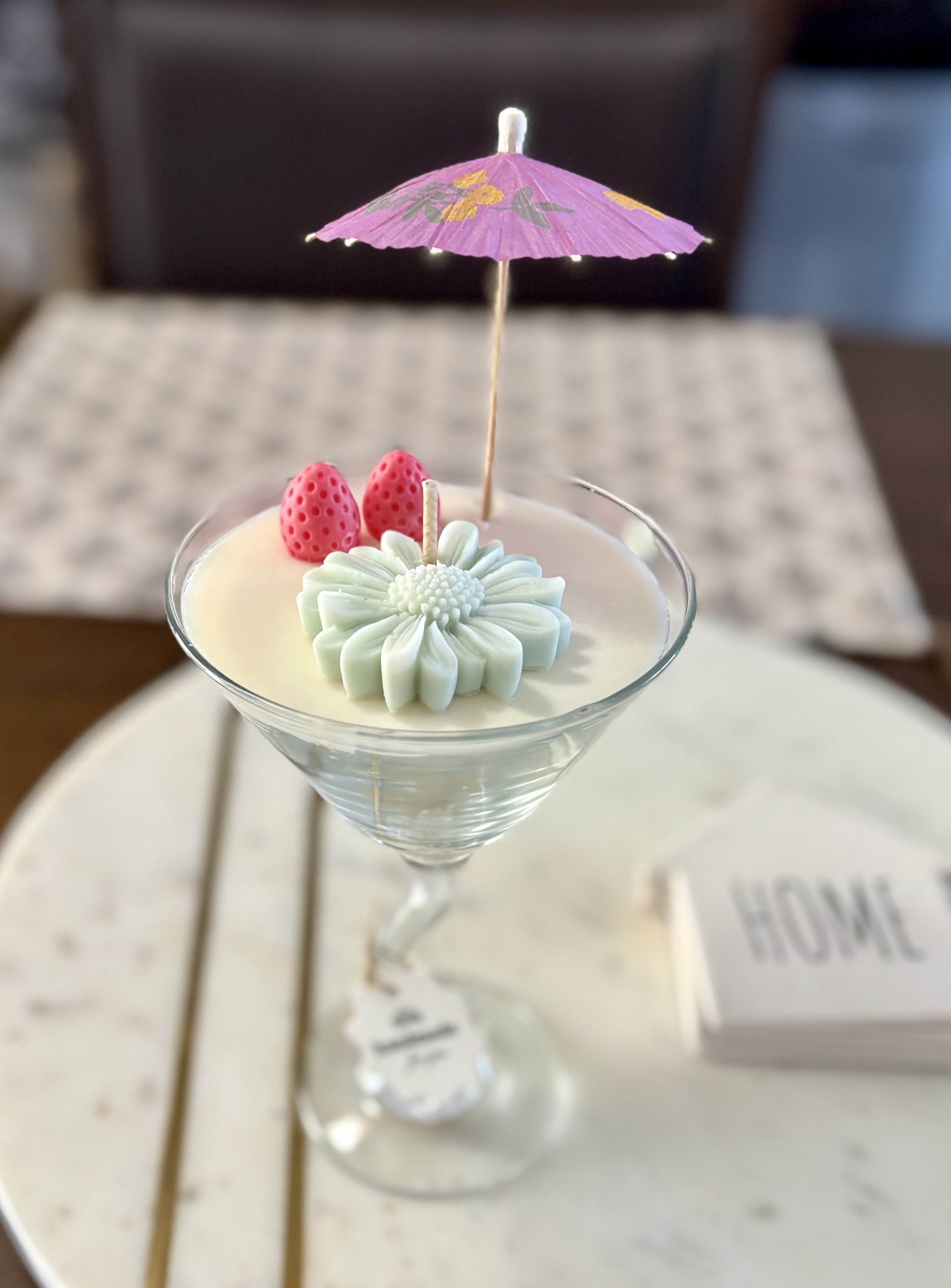 Scented candle in Martini Glass