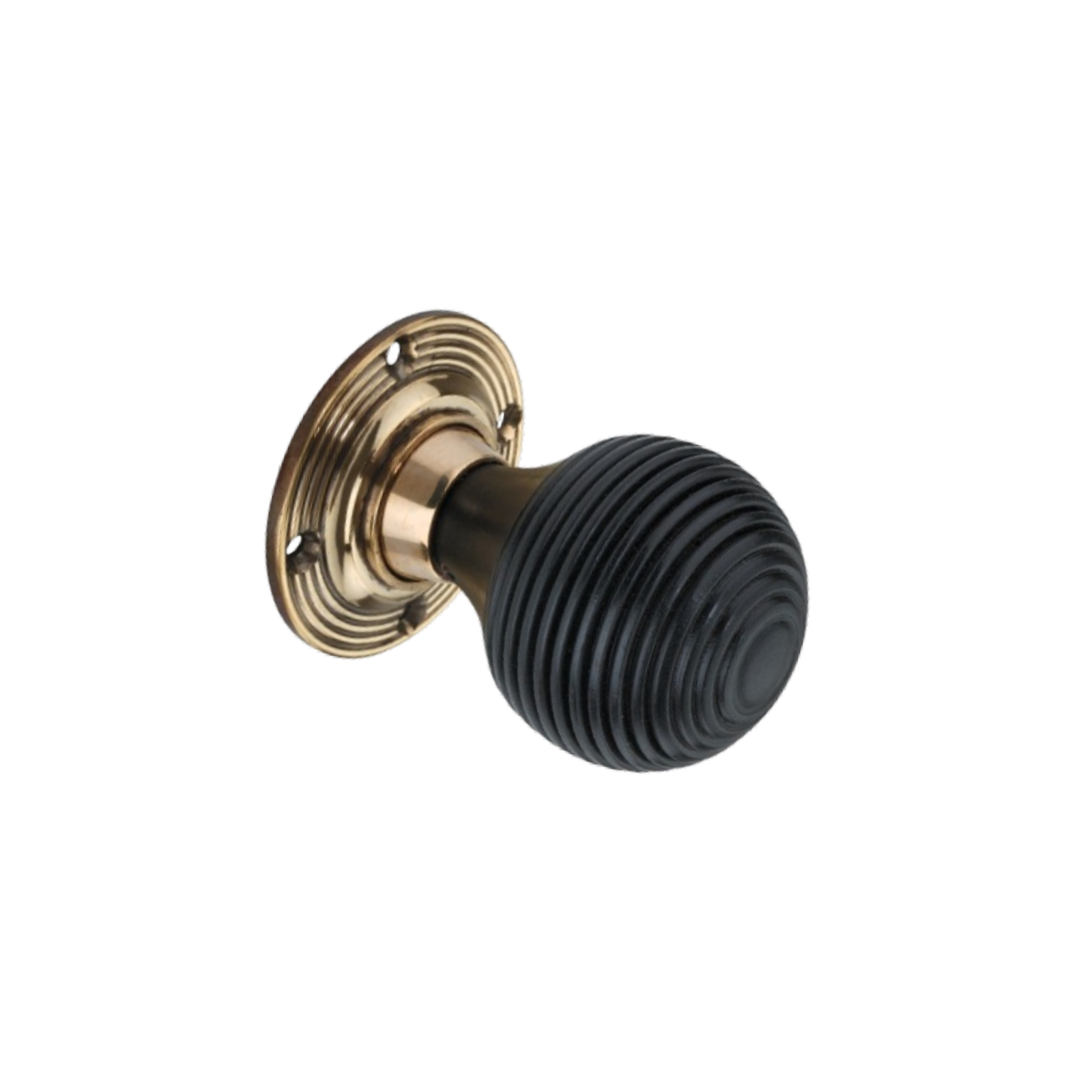 Reeded Black & Antique Door Knob