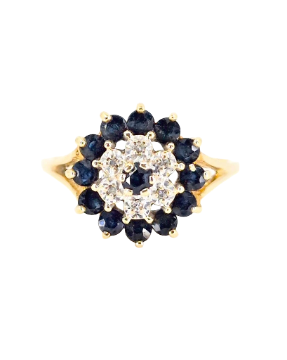 10k Sapphire & Diamond Ring