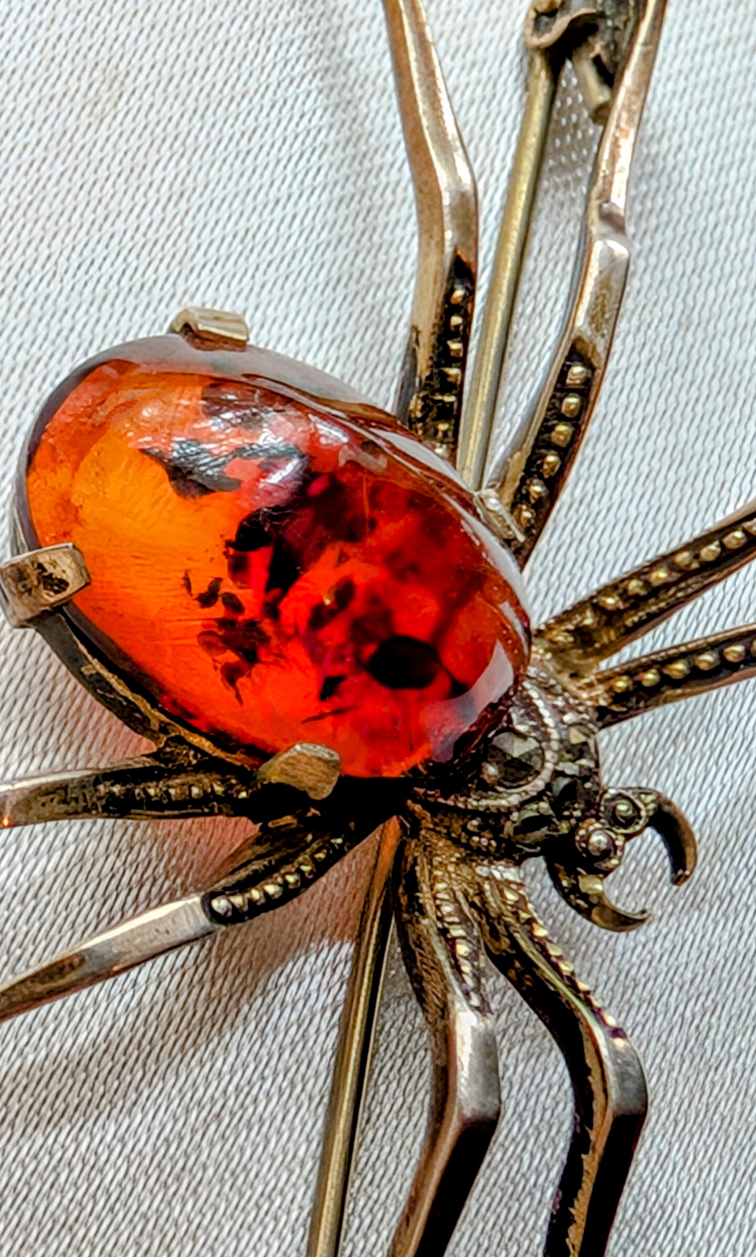Vintage Silver Spider Brooch