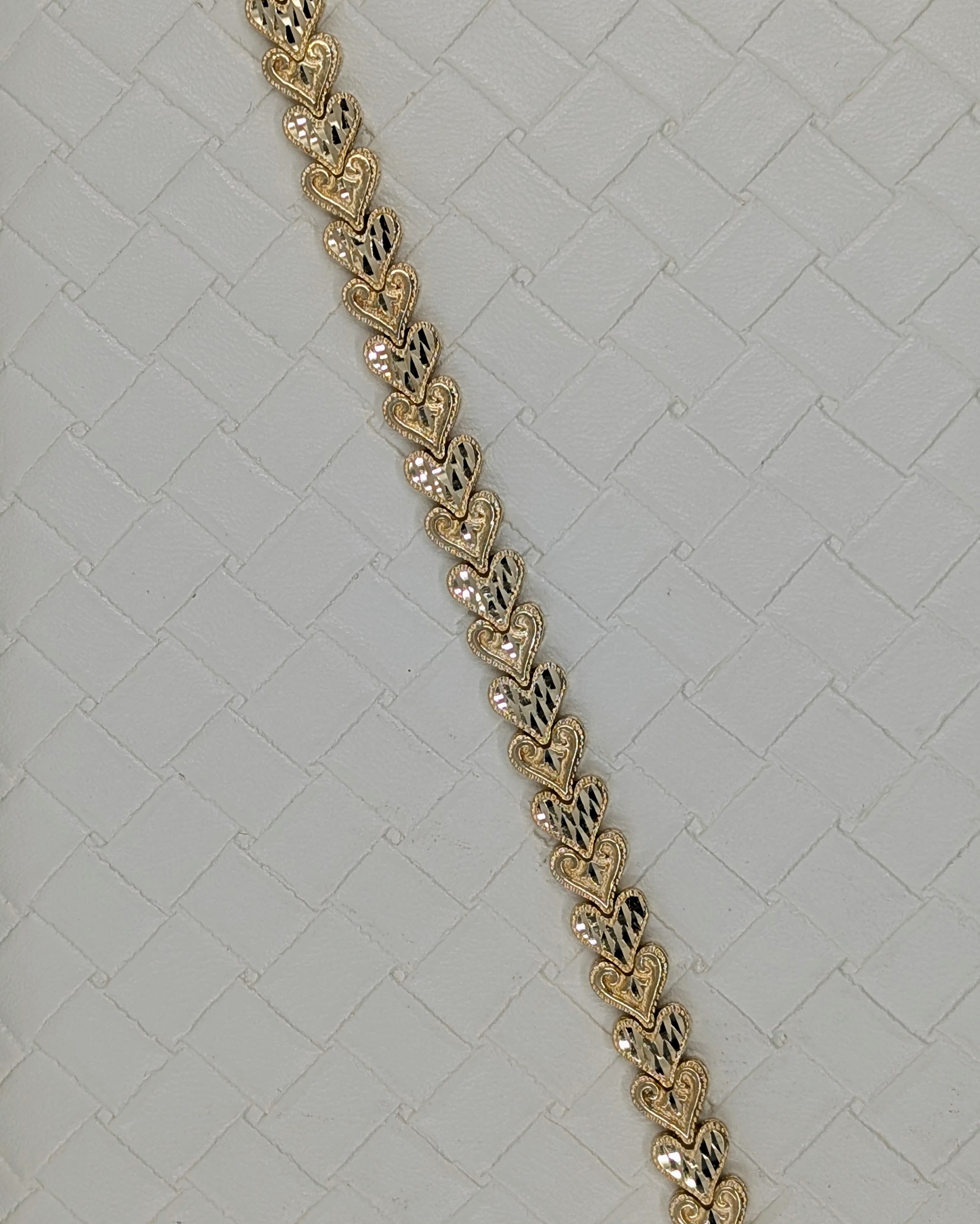 14k Heart Link Bracelet