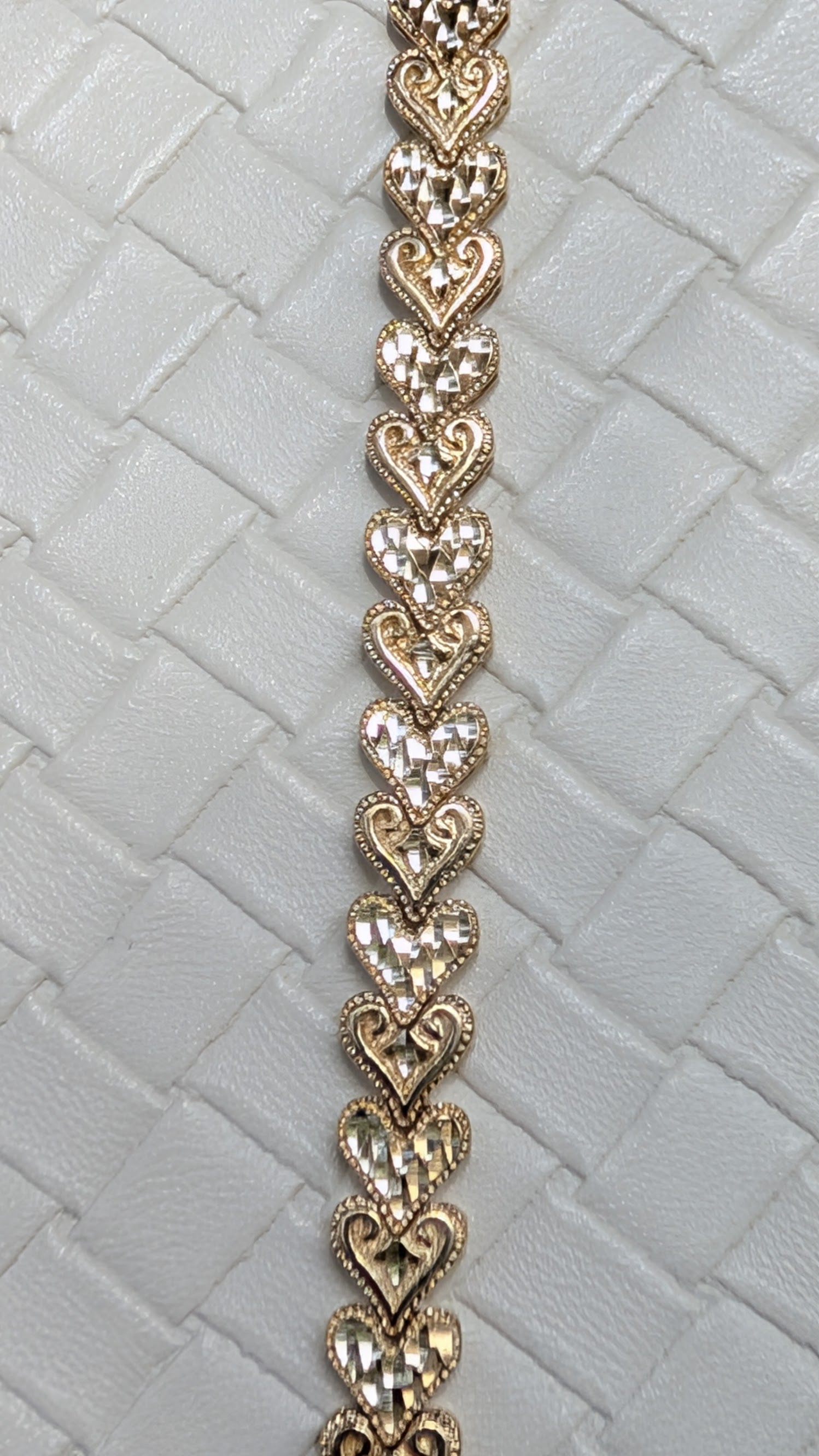 14k Heart Link Bracelet
