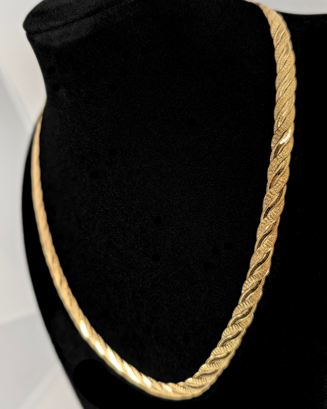 Milros 14k Gold Flat Braided Necklace