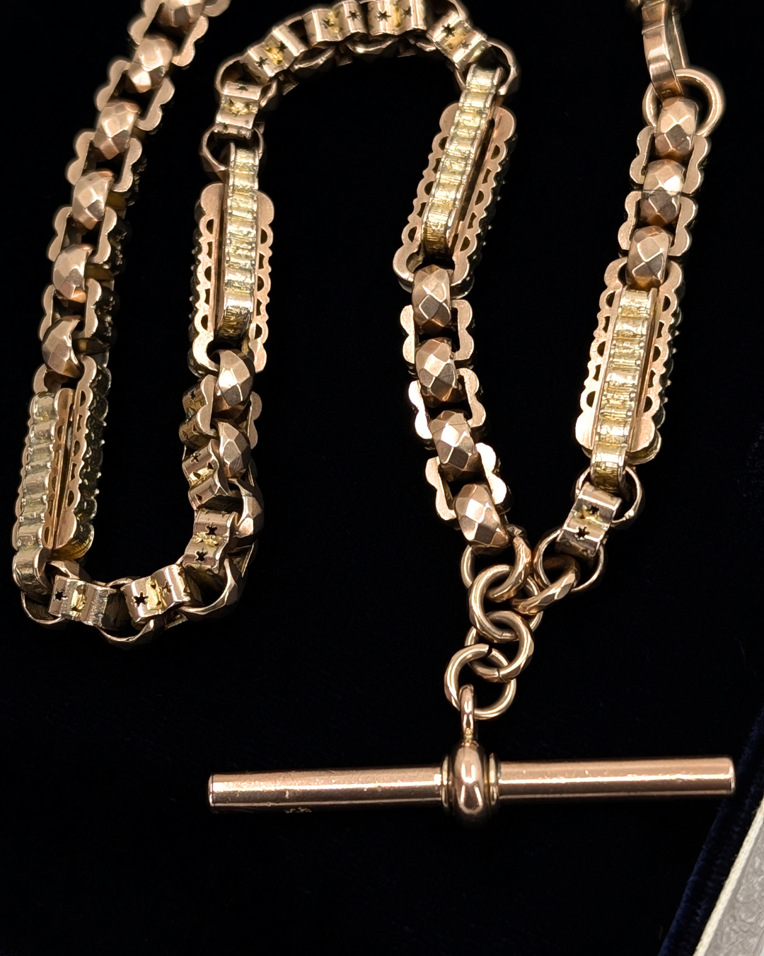 Unique Antique Chunky Star Link Watch Chain