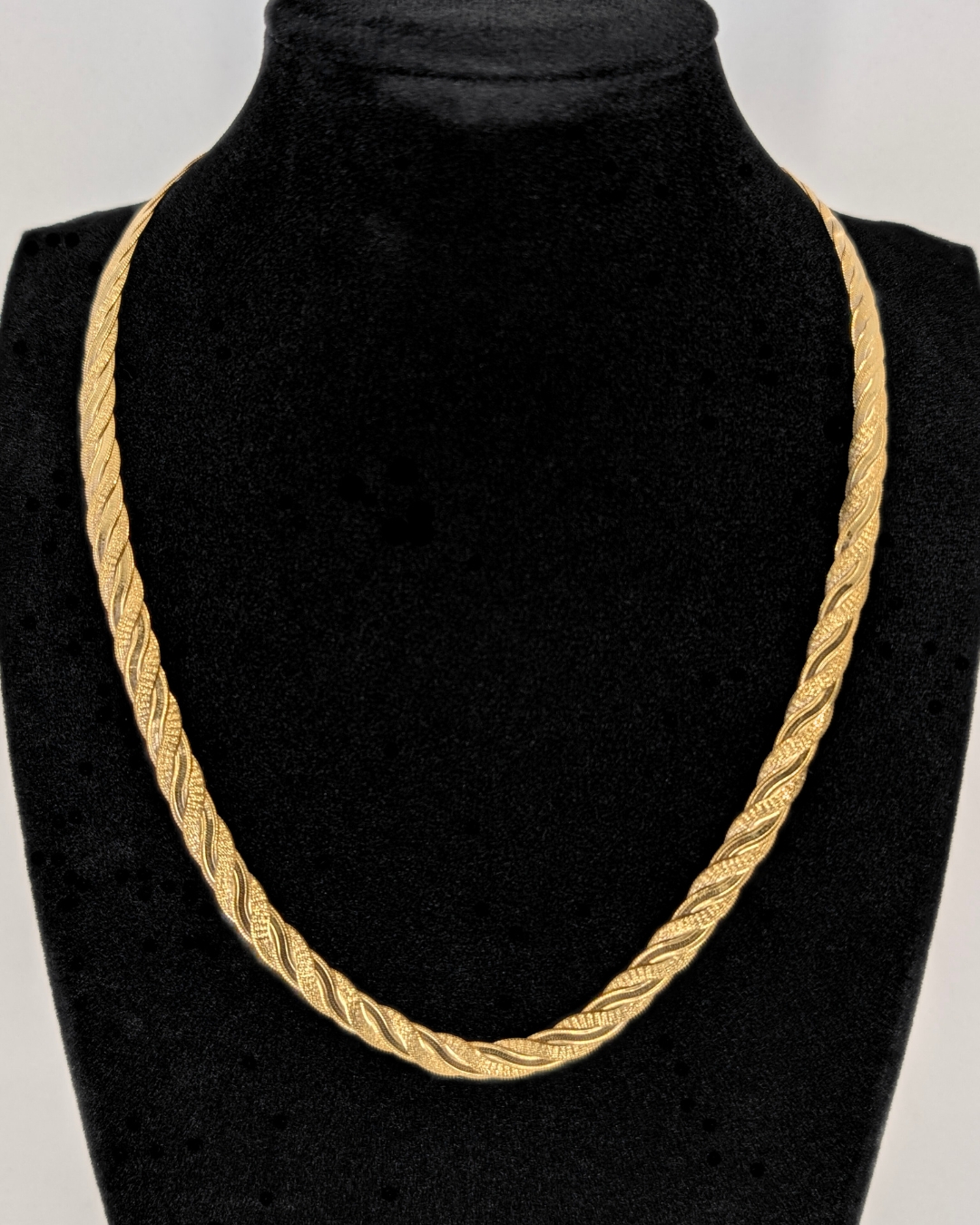 Milros 14k Gold Flat Braided Necklace