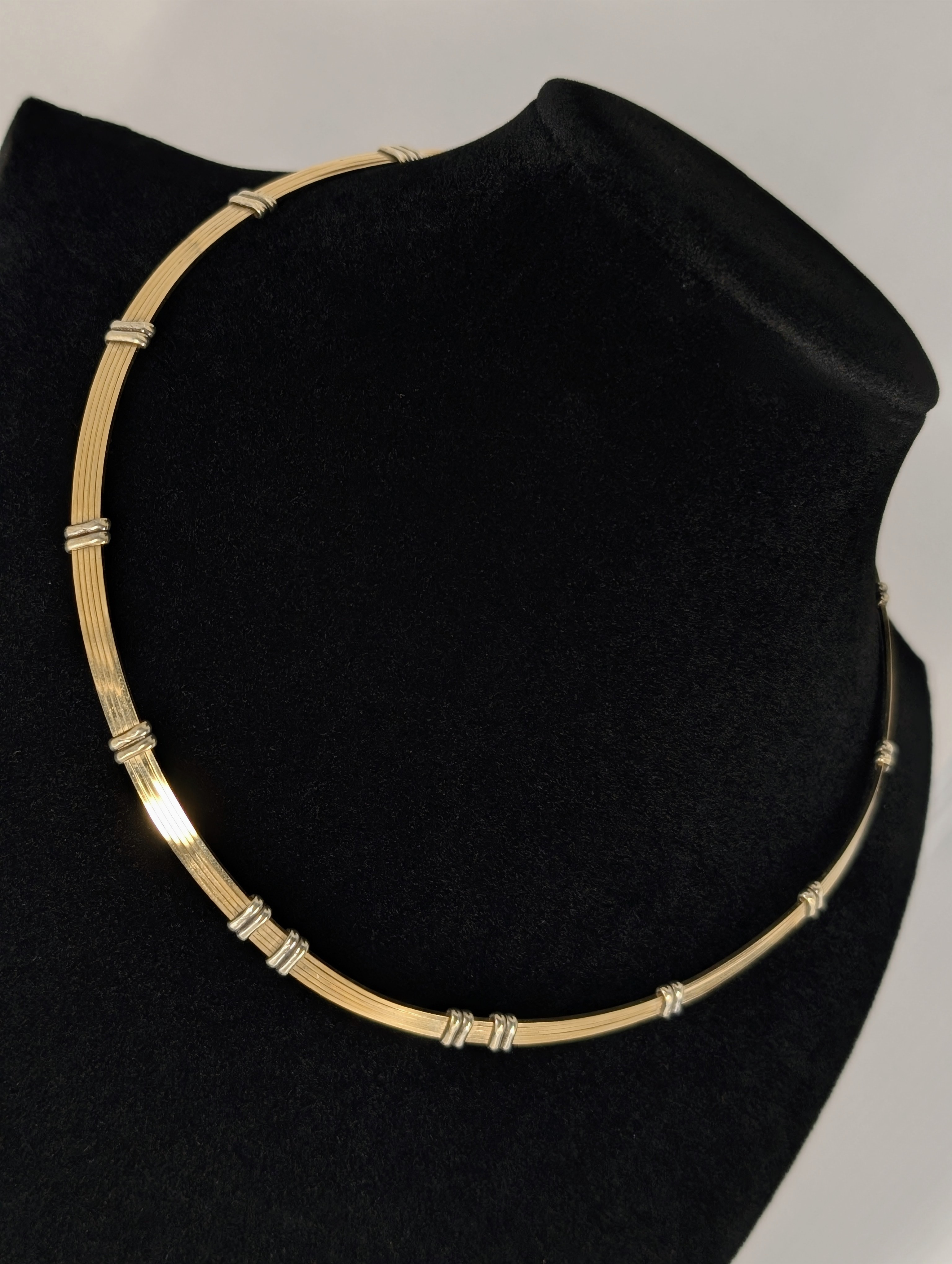Two-Tone Torque Choker Necklace
