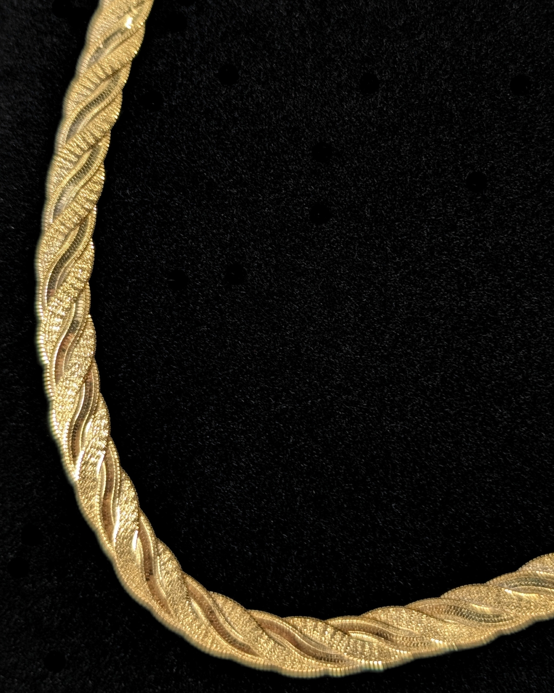 Milros 14k Gold Flat Braided Necklace