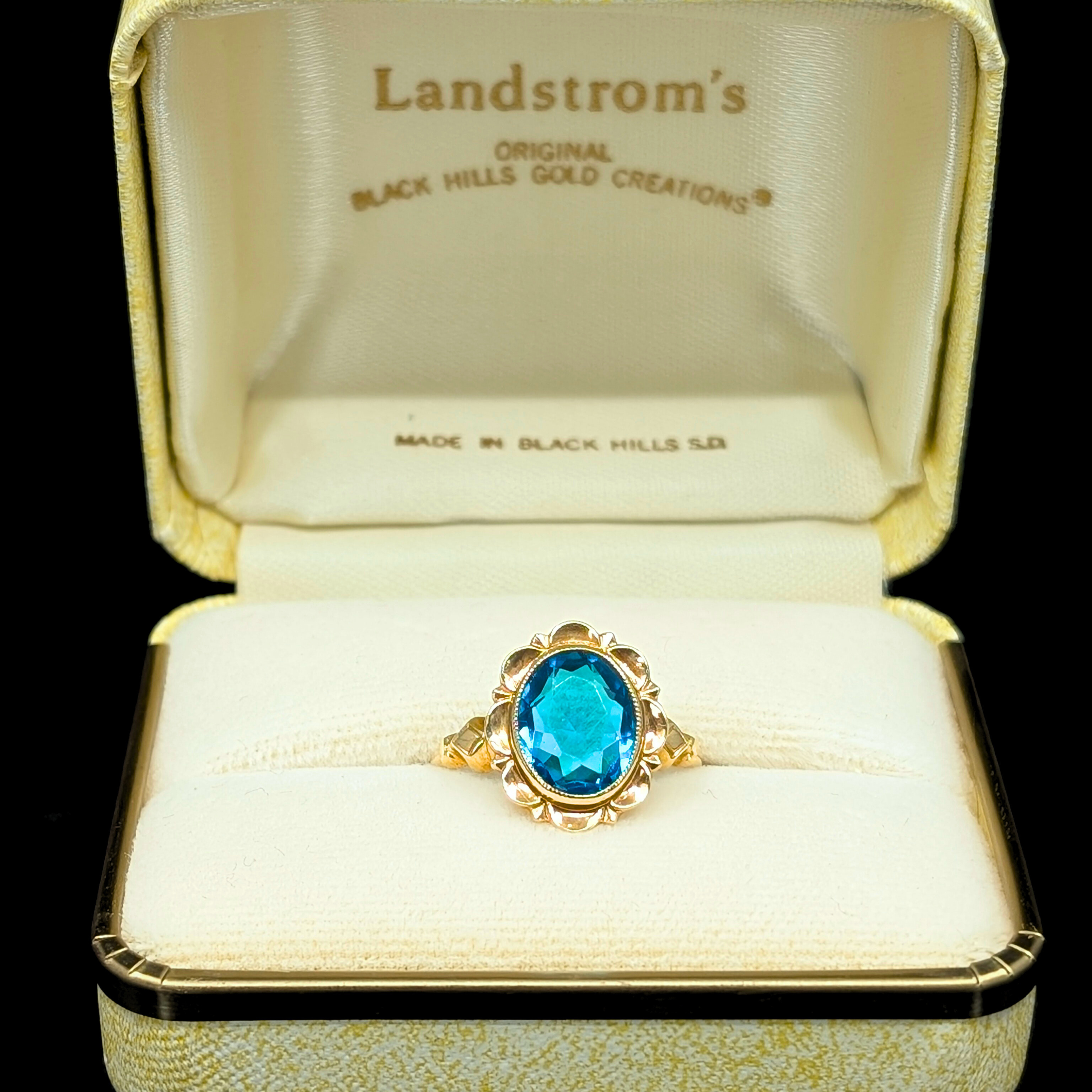 Antique Blue Glass Engagement Ring