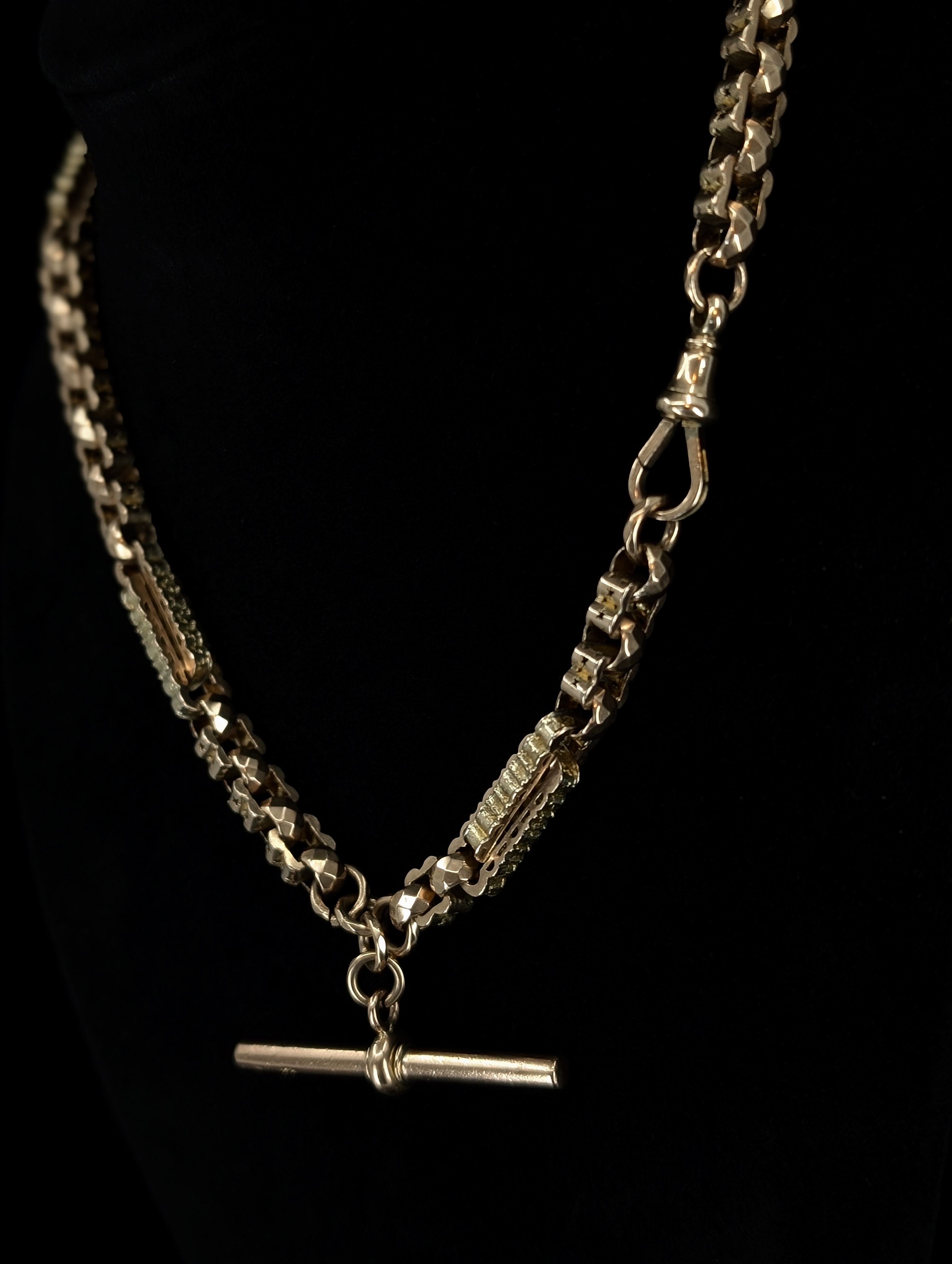 Unique Antique Chunky Star Link Watch Chain