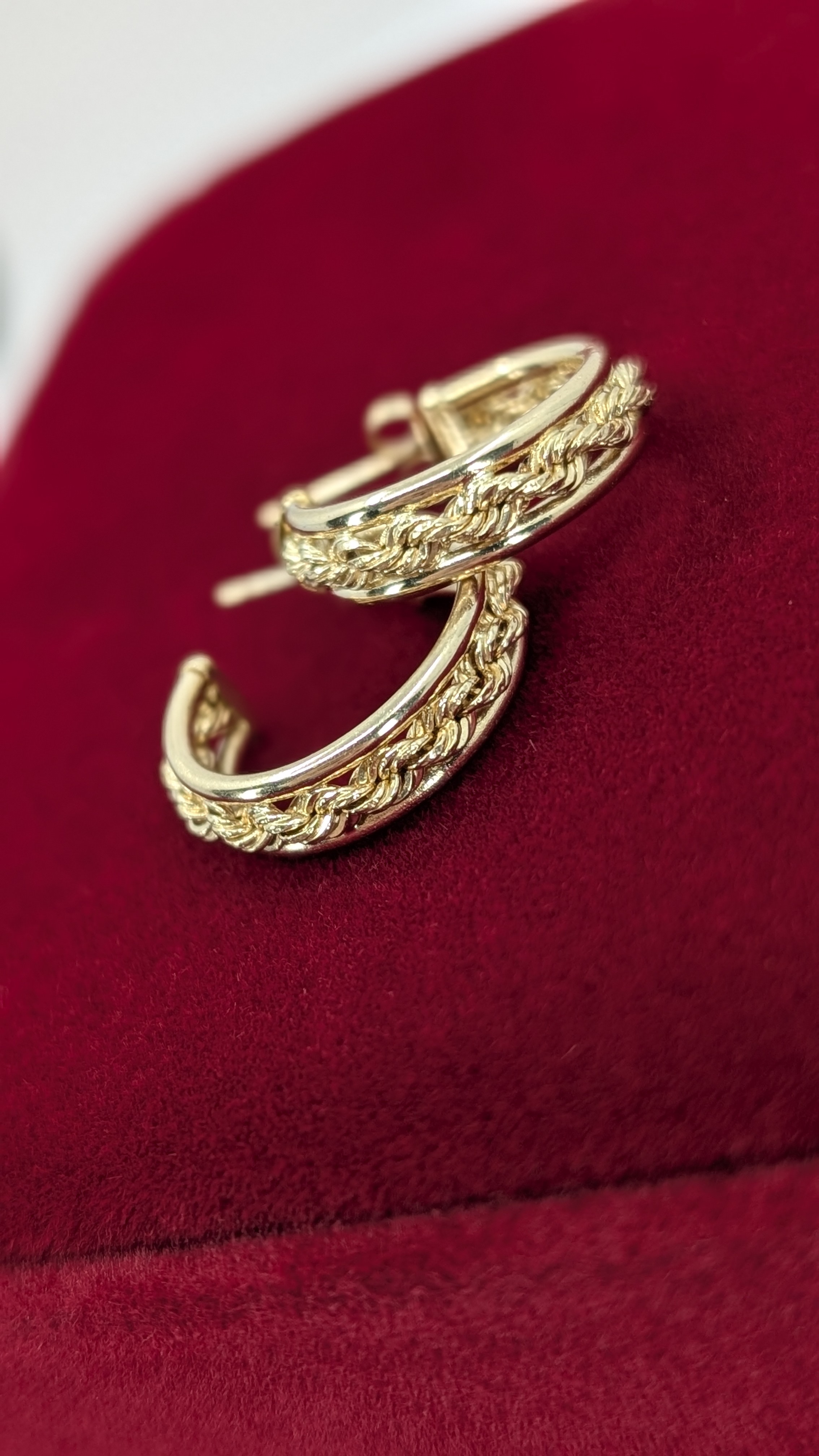 14k Rope Chain Hoop Earrings