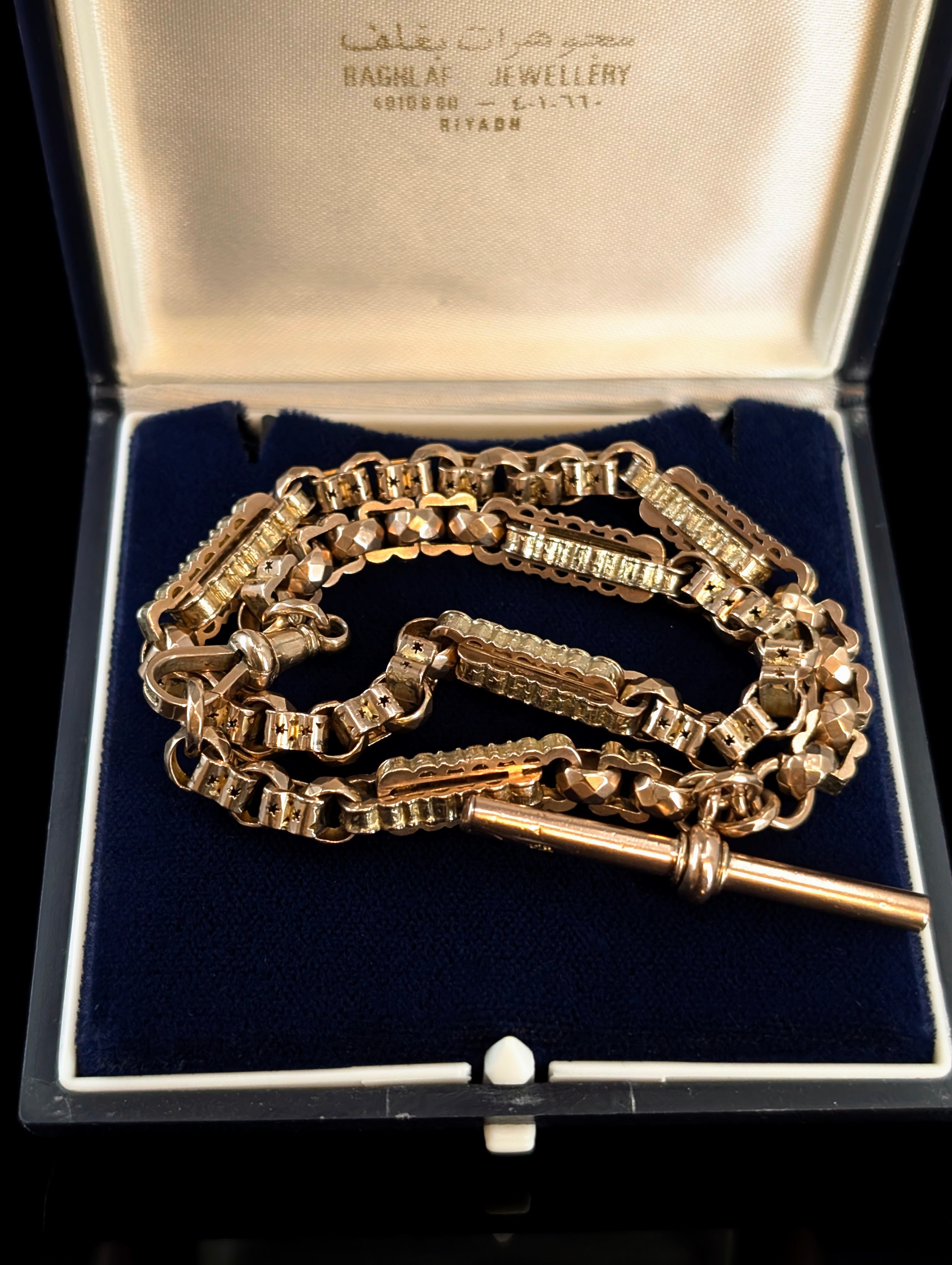 Unique Antique Chunky Star Link Watch Chain