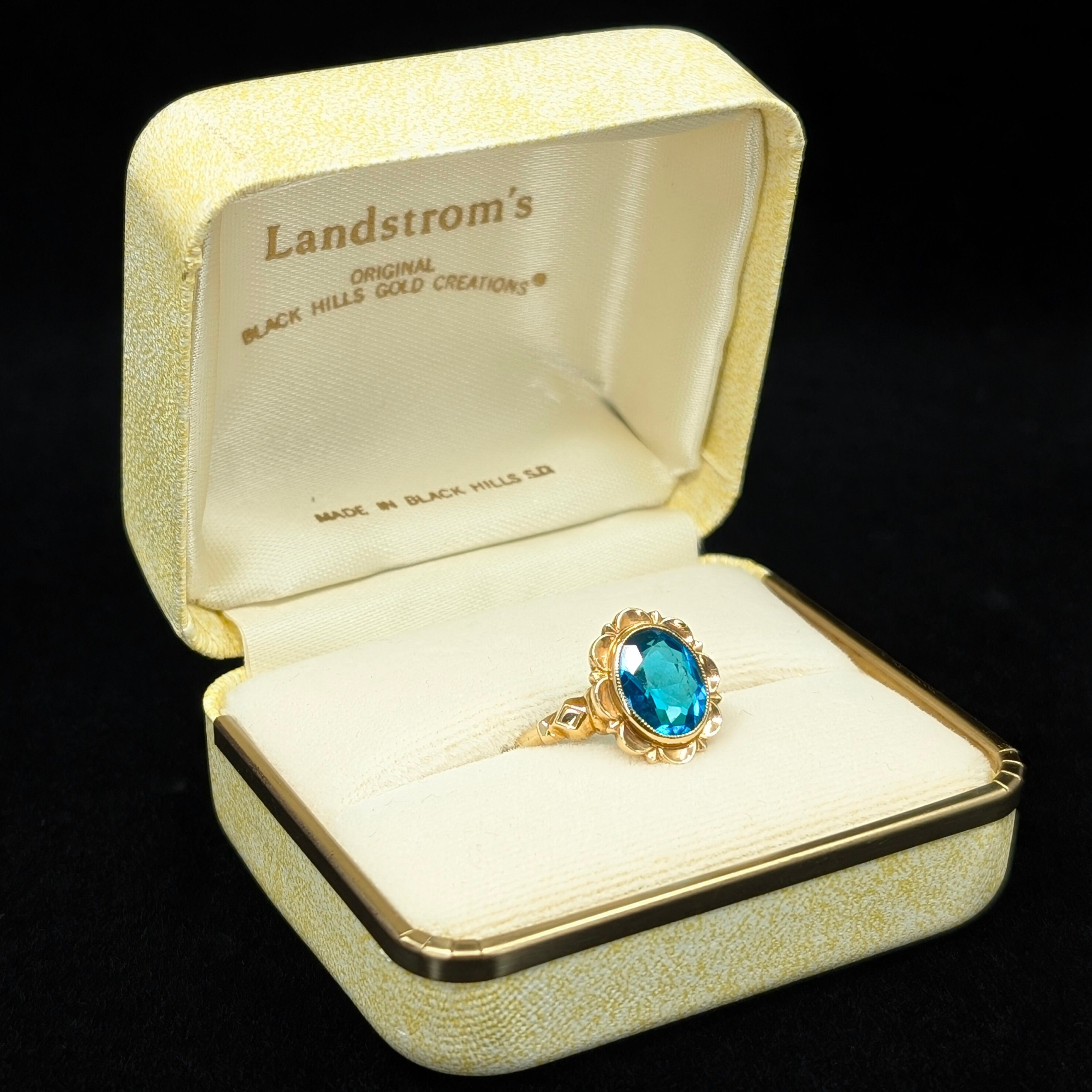 Antique Blue Glass Engagement Ring