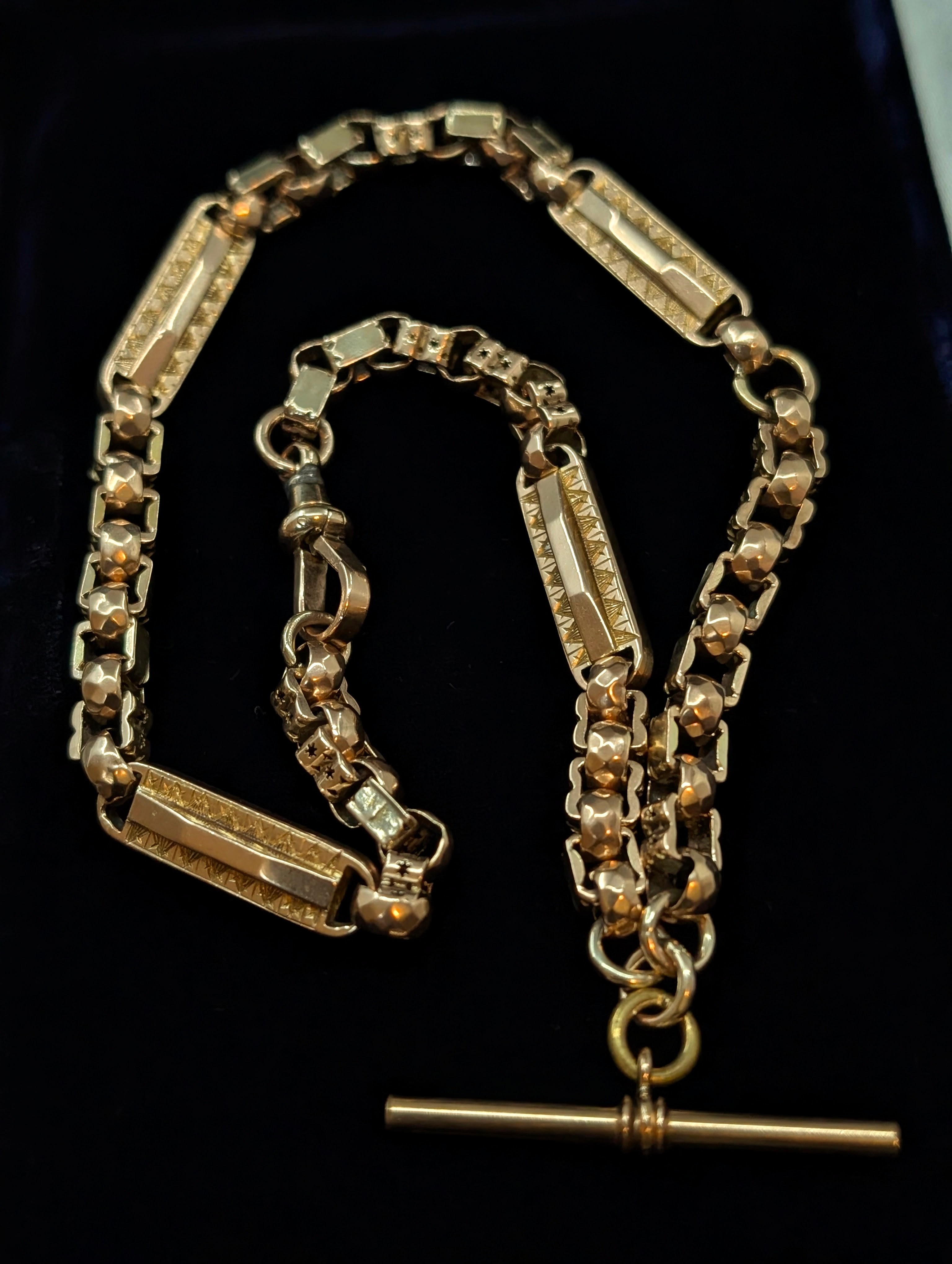 Rare Chunky Star Link Antique Watch Chain