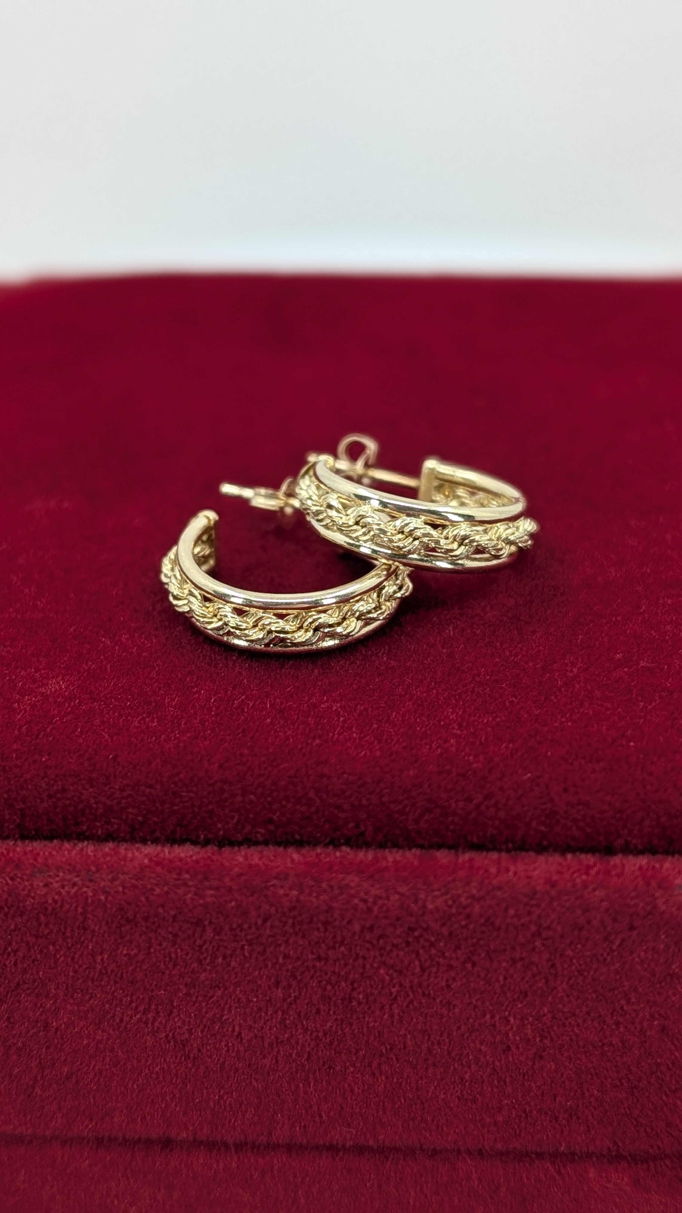 14k Rope Chain Hoop Earrings
