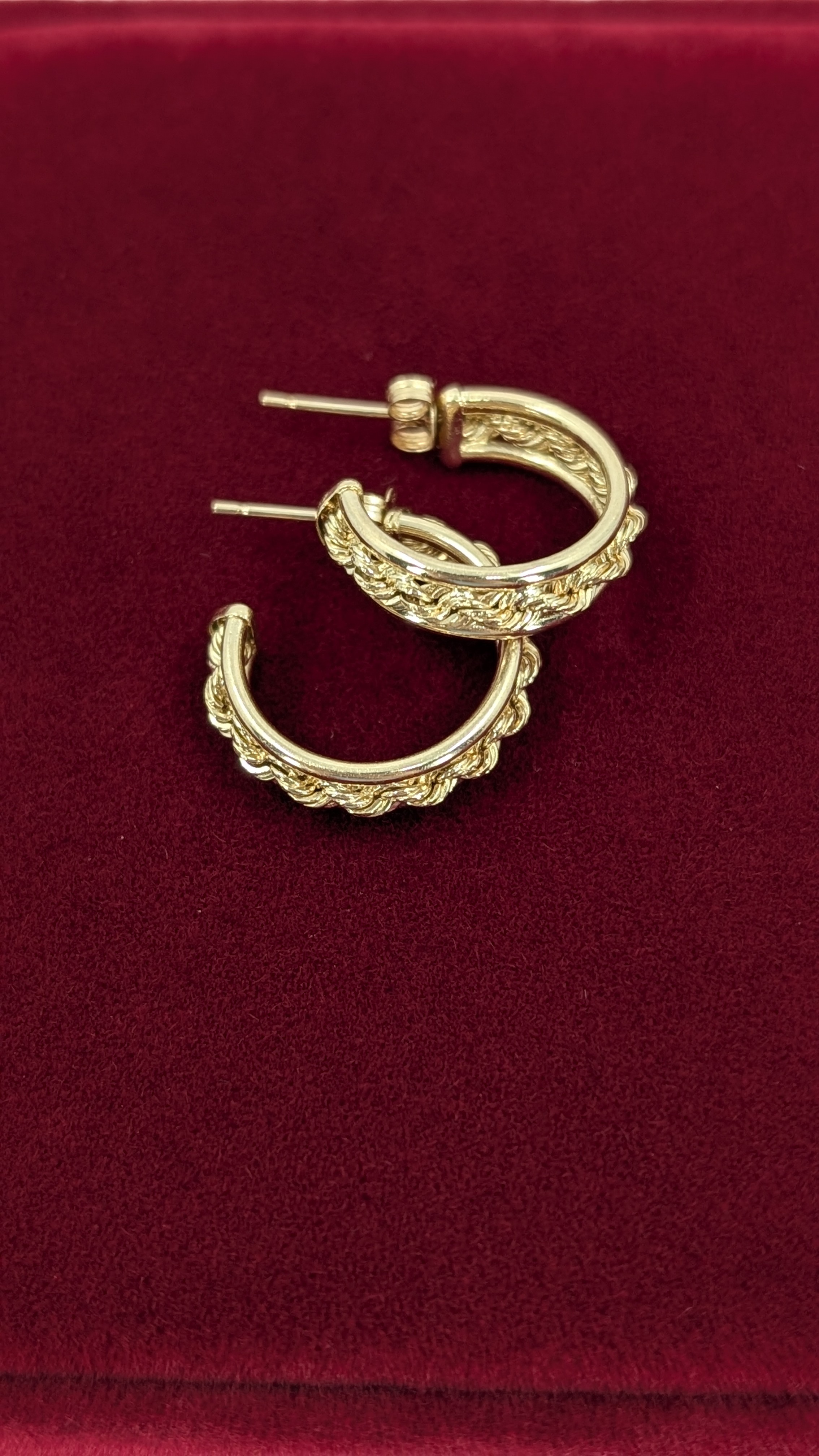 14k Rope Chain Hoop Earrings