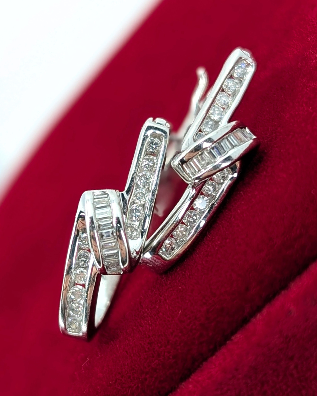 14K White Gold Diamond Earrings