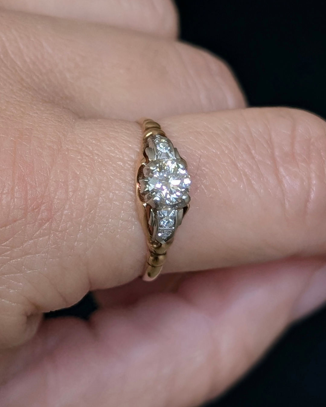 14k Art Deco Diamond Ring