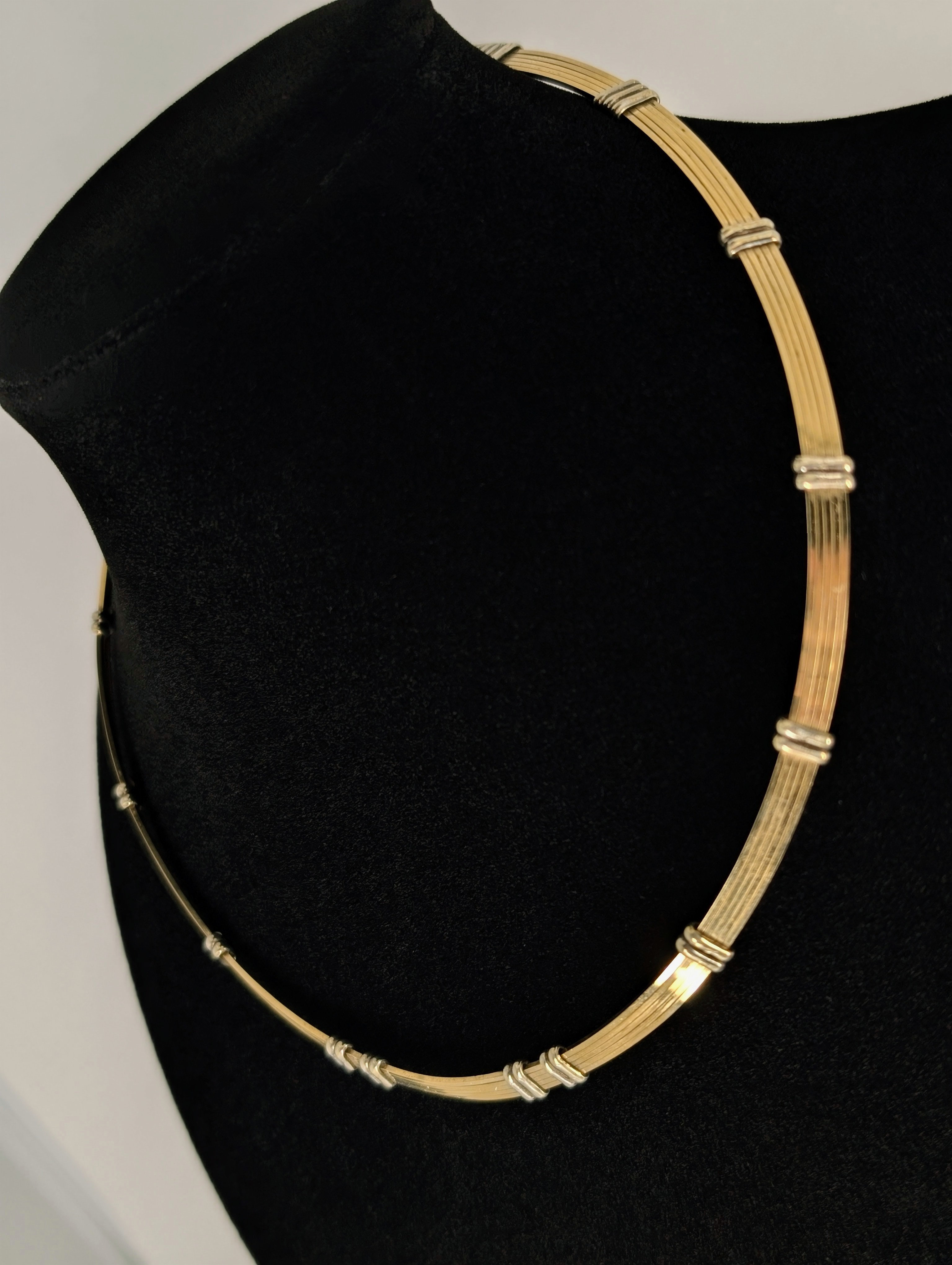 Two-Tone Torque Choker Necklace