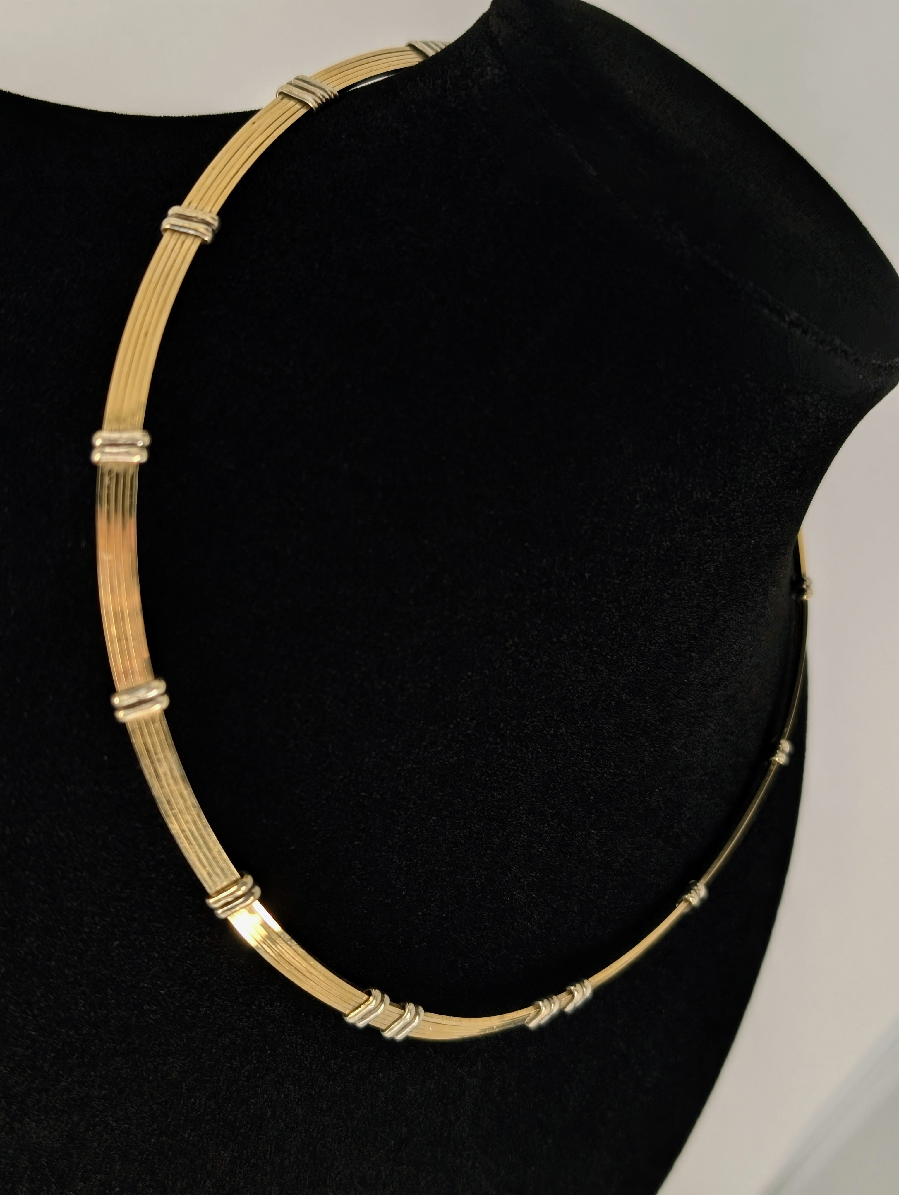 Two-Tone Torque Choker Necklace