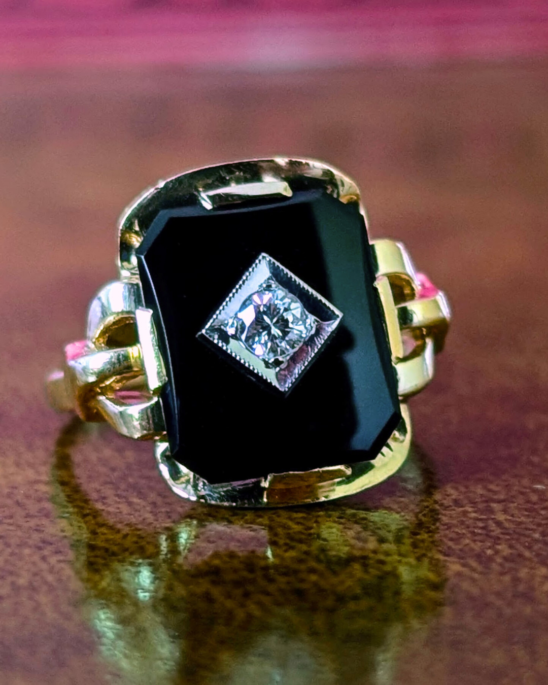 Art Deco Onyx Ring