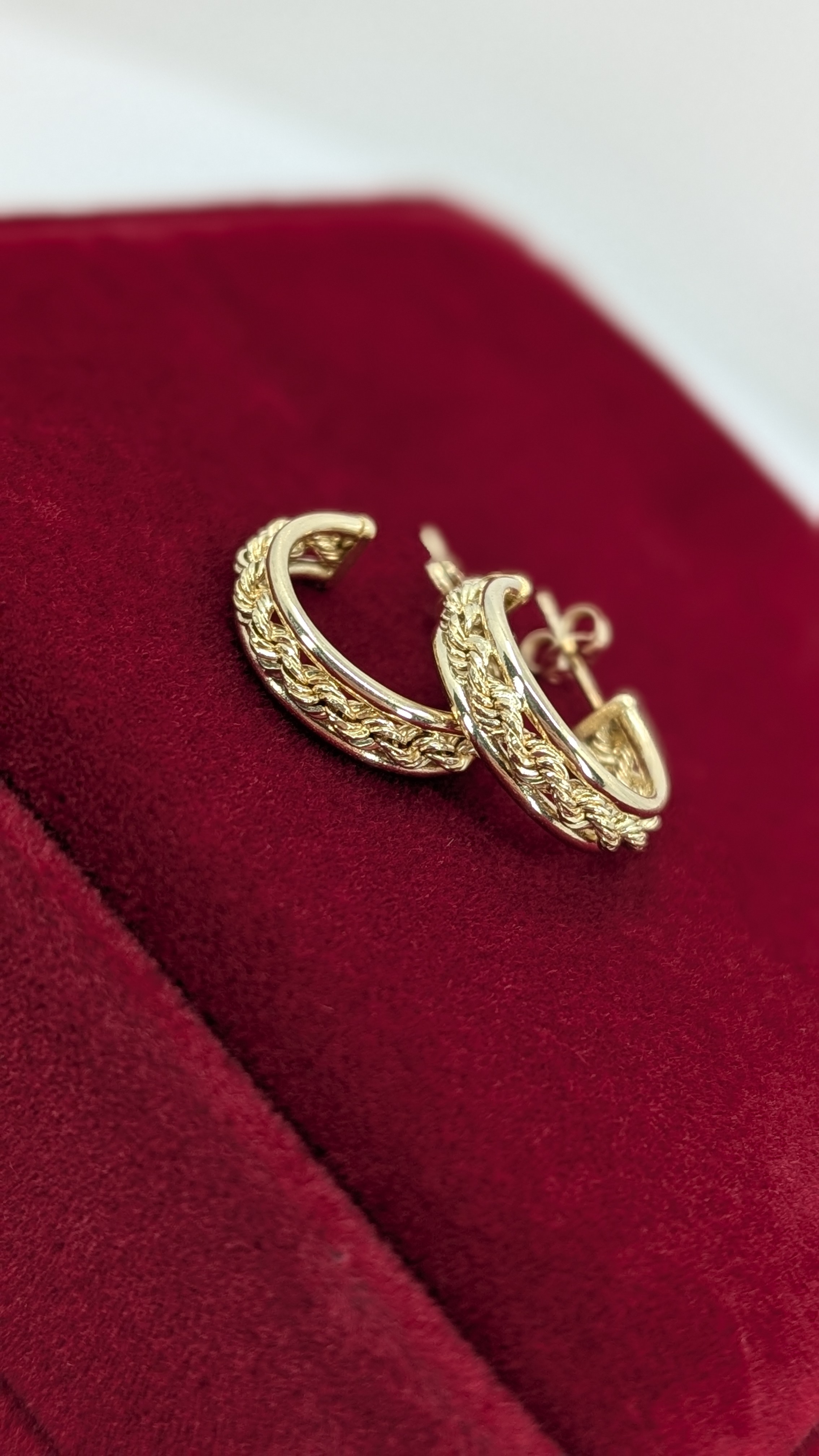 14k Rope Chain Hoop Earrings