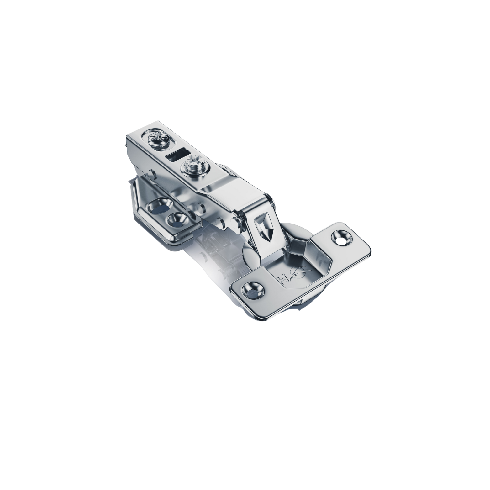 Dobradiça 35mm Pistão Clip-On Inox Curva HD