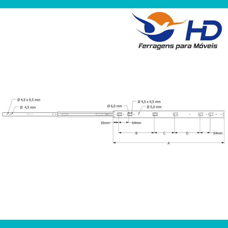 Trilho Telescópico H42 HD