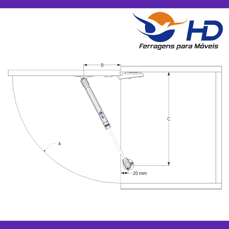 Pistão a Gás Cinza 40N HD